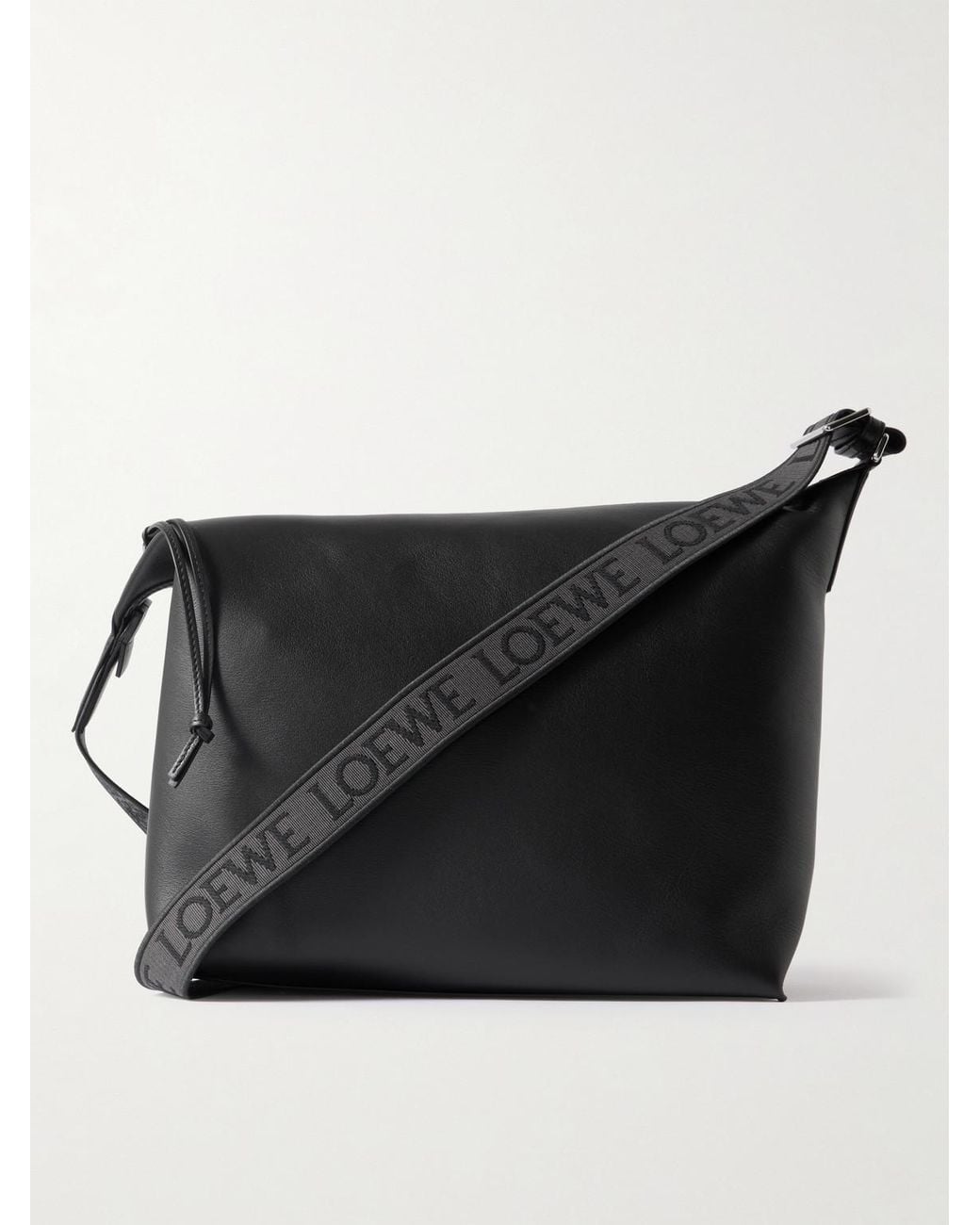 Loewe Black Cubi Leather Messenger Bag for men