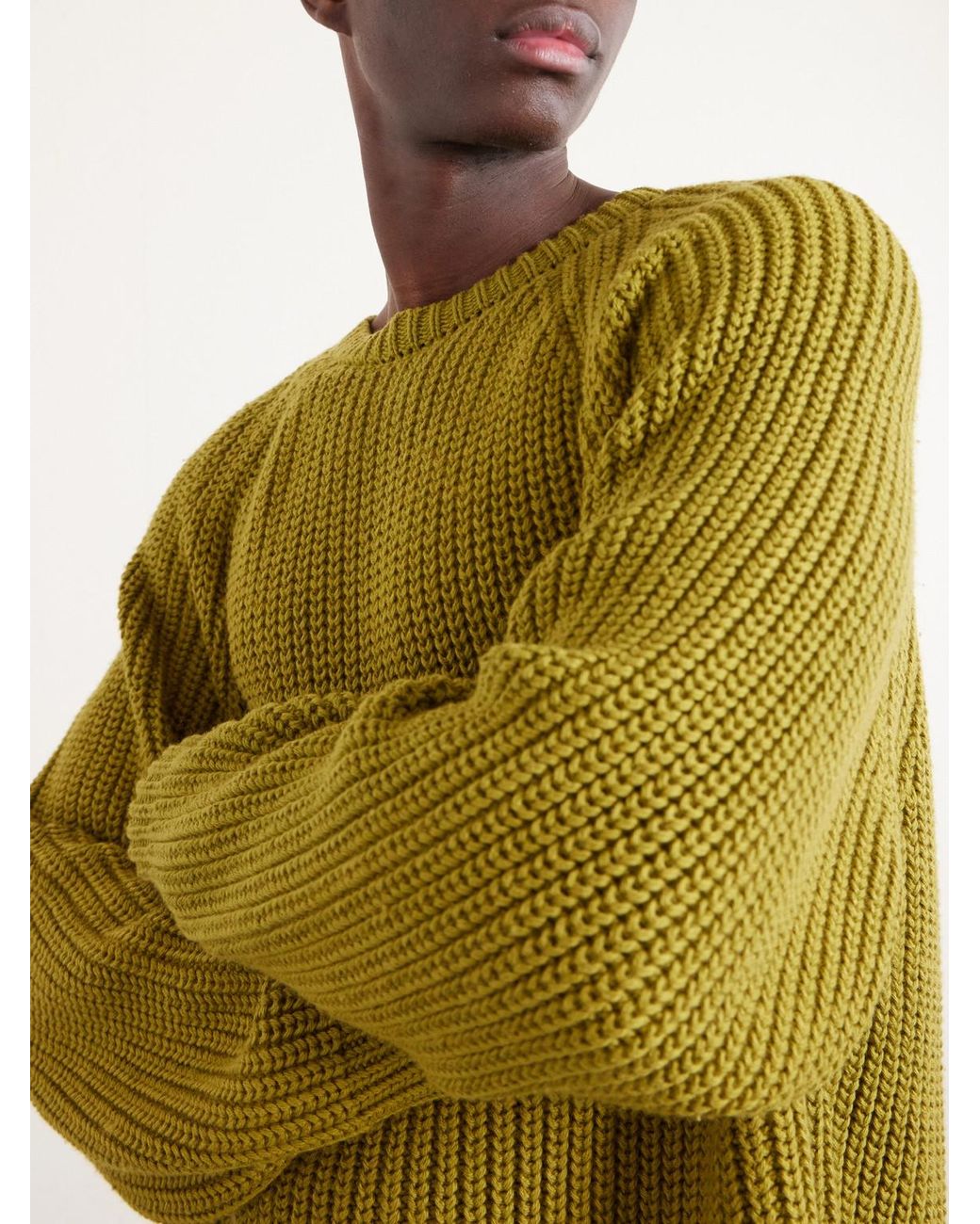 Bode Green Merton Cotton And Wool-Blend Sweater for men