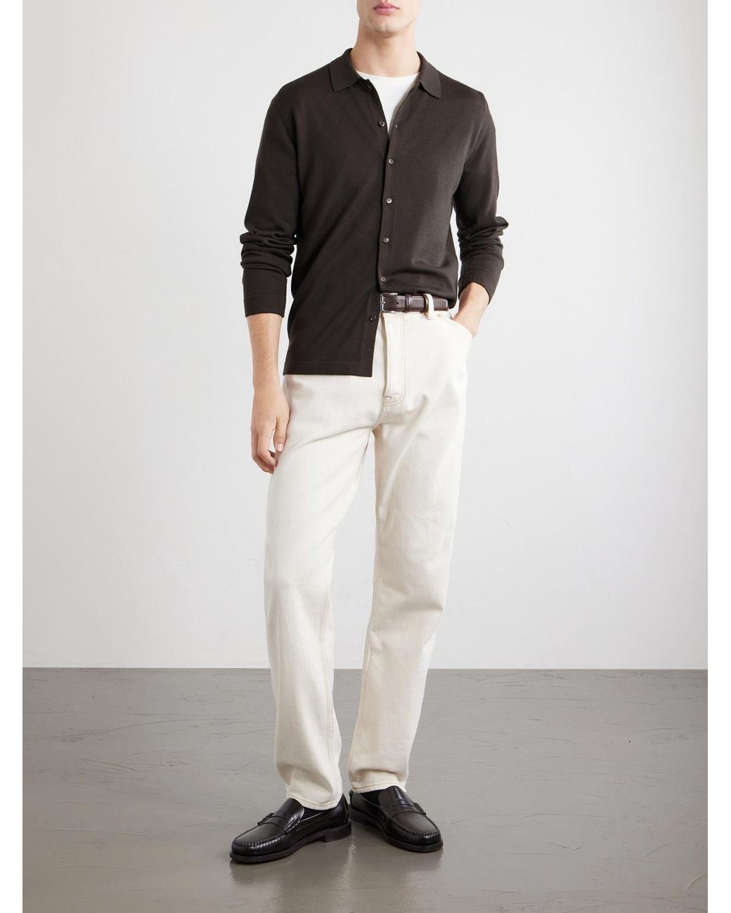 Slowear Black Zanone Knitted Virgin Wool Shirt for men