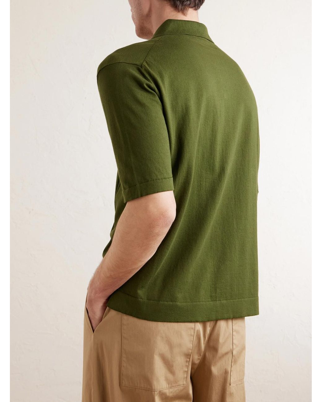 Piacenza 1733 Green Knitted Cotton Shirt for men