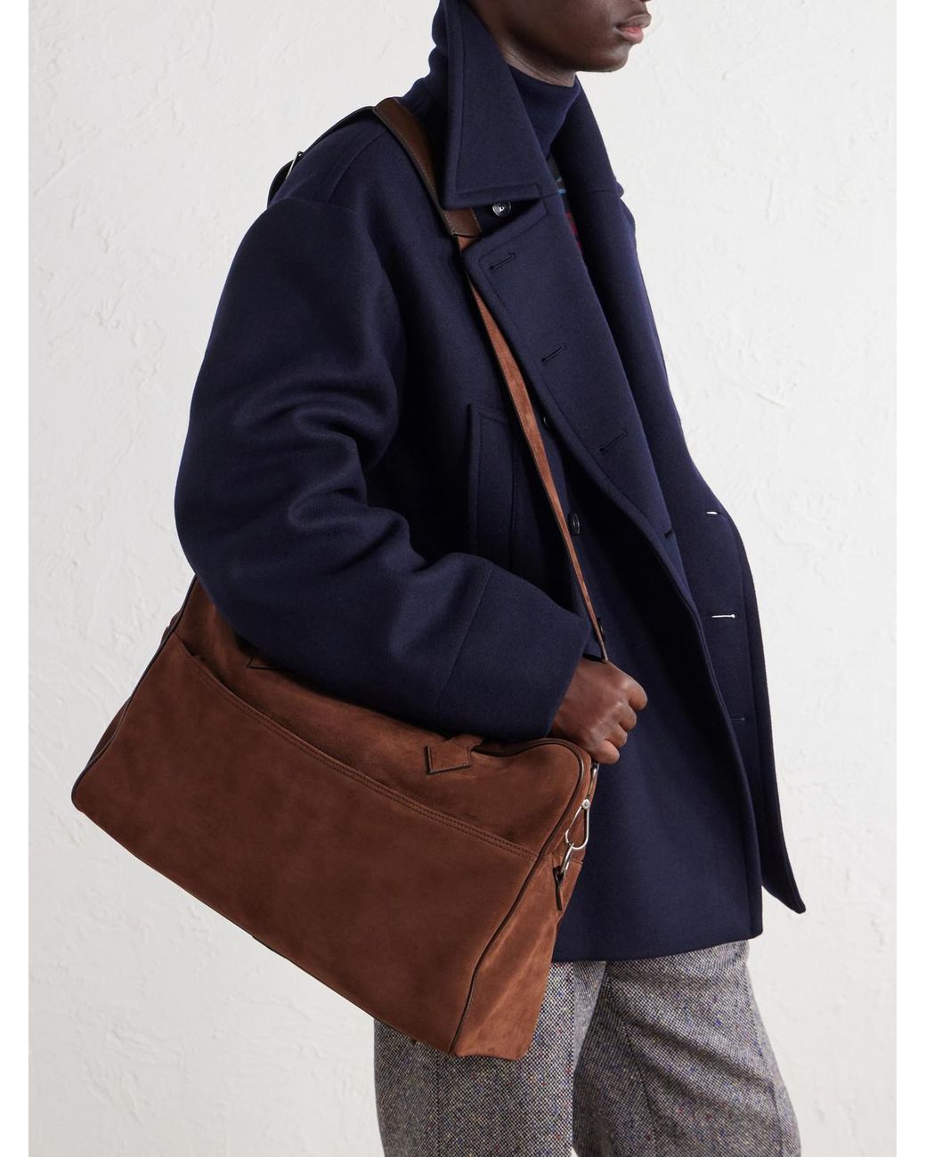 Metier Brown Closer Two Day Suede Weekend Bag for men