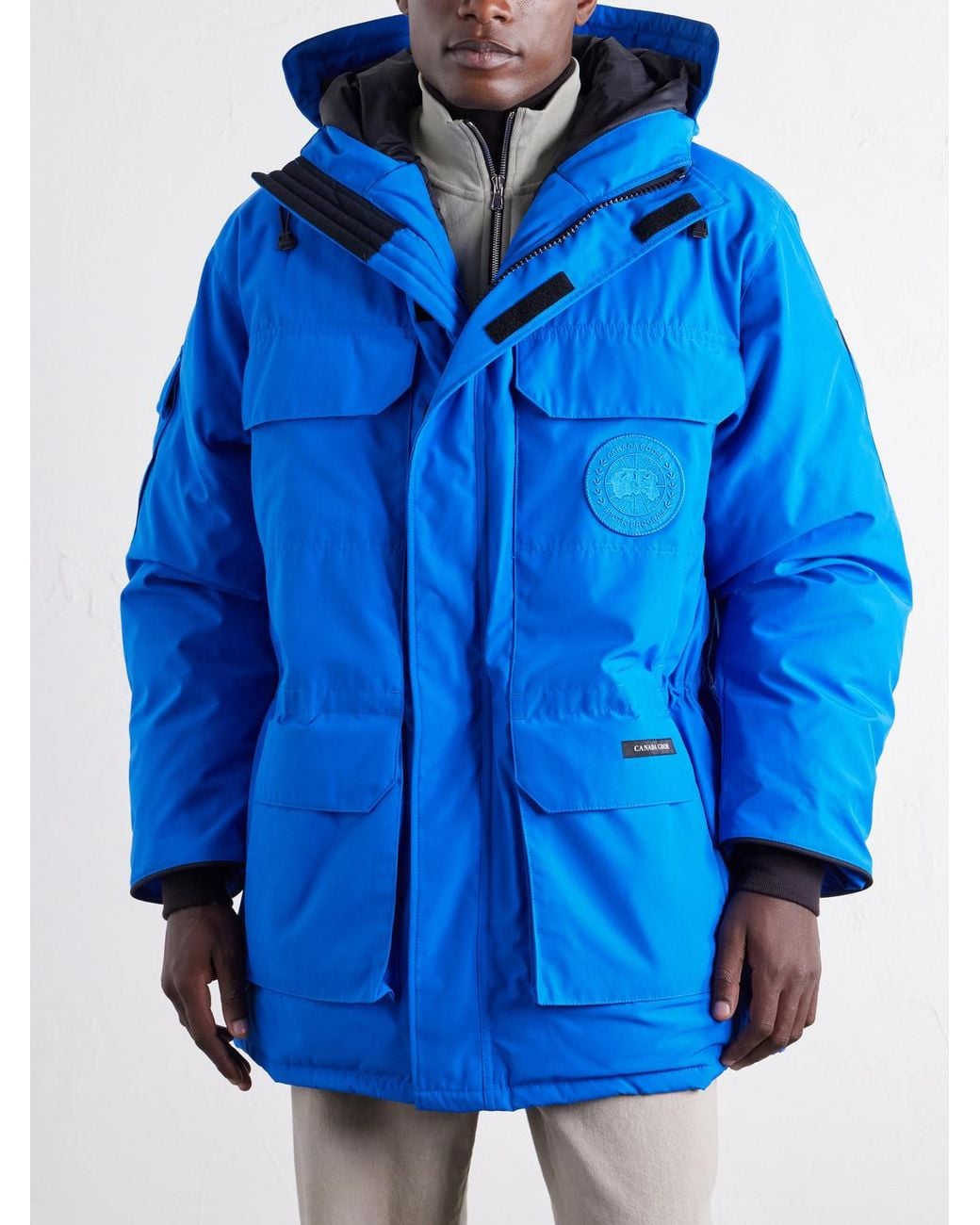 Canada Goose Blue Expedition Hooded Logo-Appliquéd Shell Down Parka for men