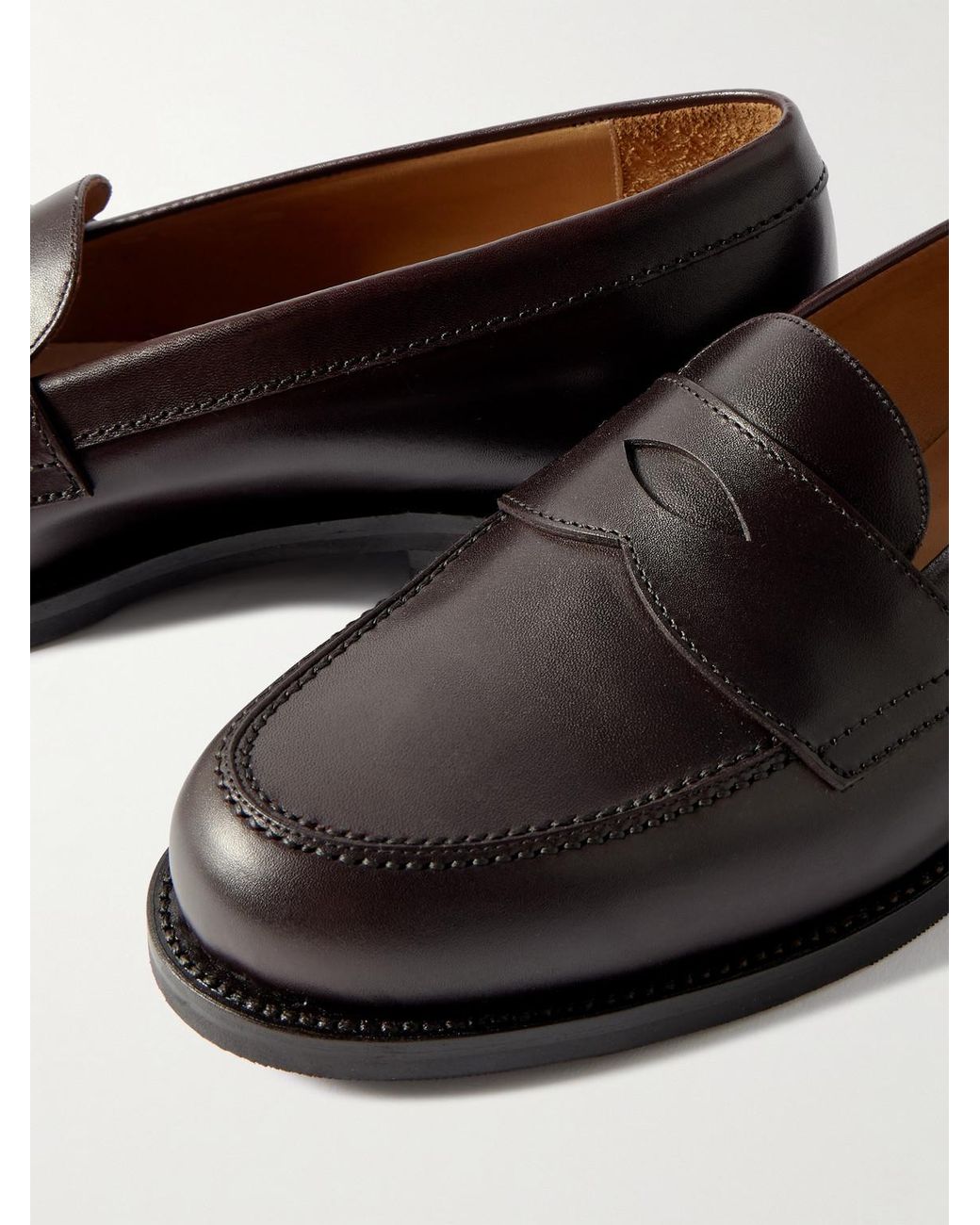 Morjas Red The Ivy Leather Penny Loafers for men