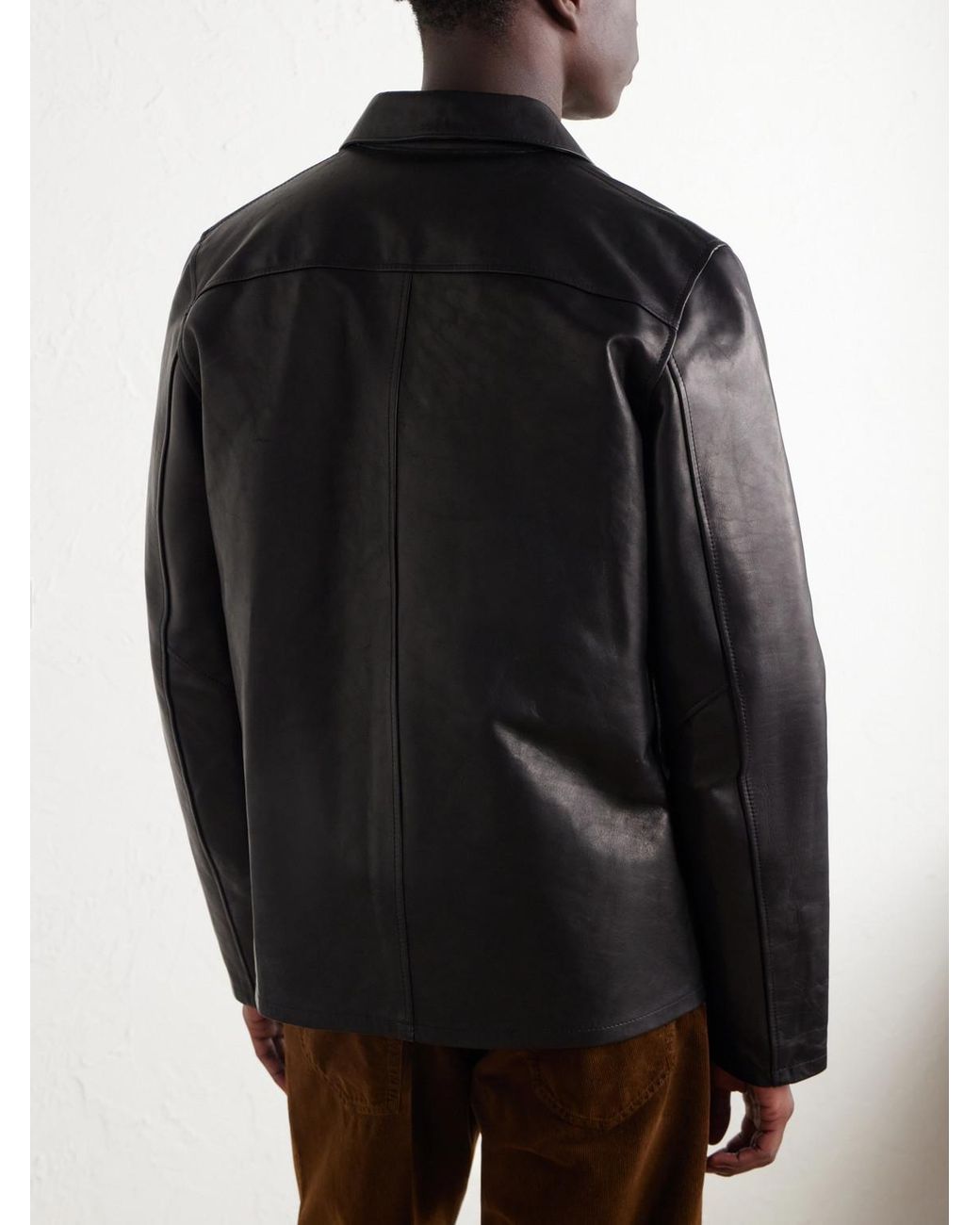 Our Legacy Black Private Leather Jacket for men