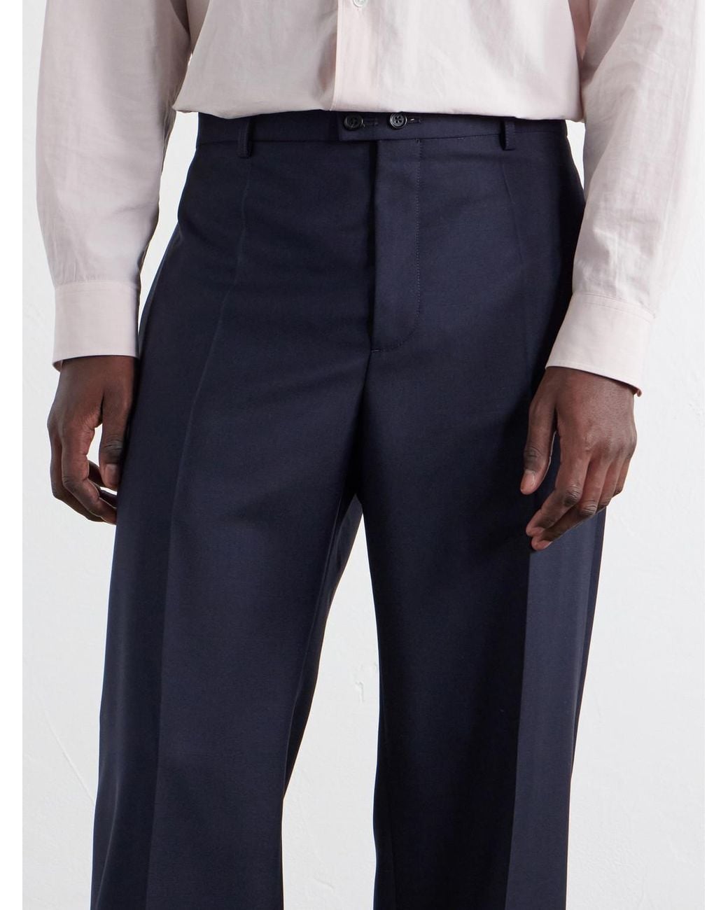 Jil Sander Blue Straight-Leg Wool And Mohair-Blend Trousers for men