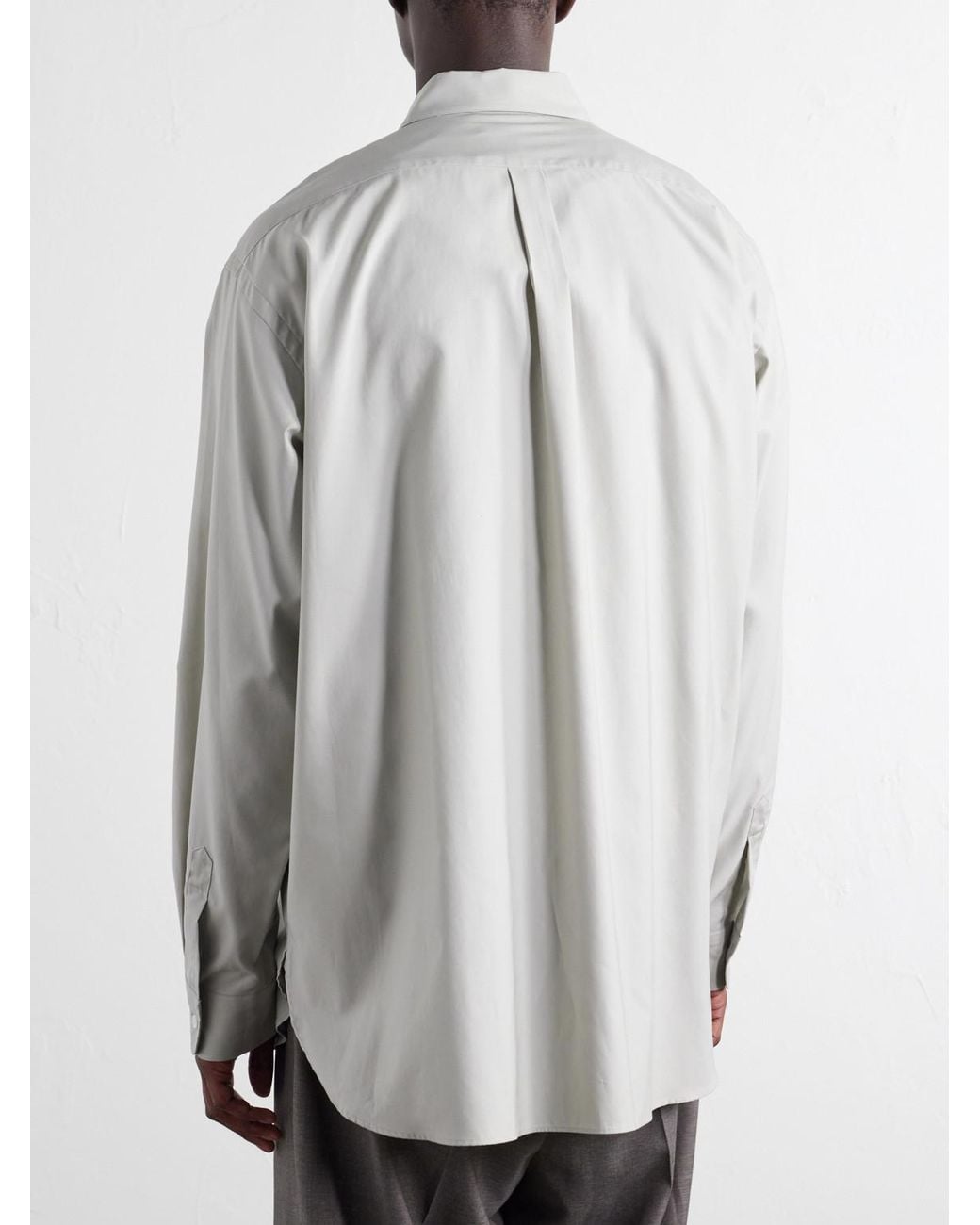 Ssstein White Cotton-Satin Shirt for men