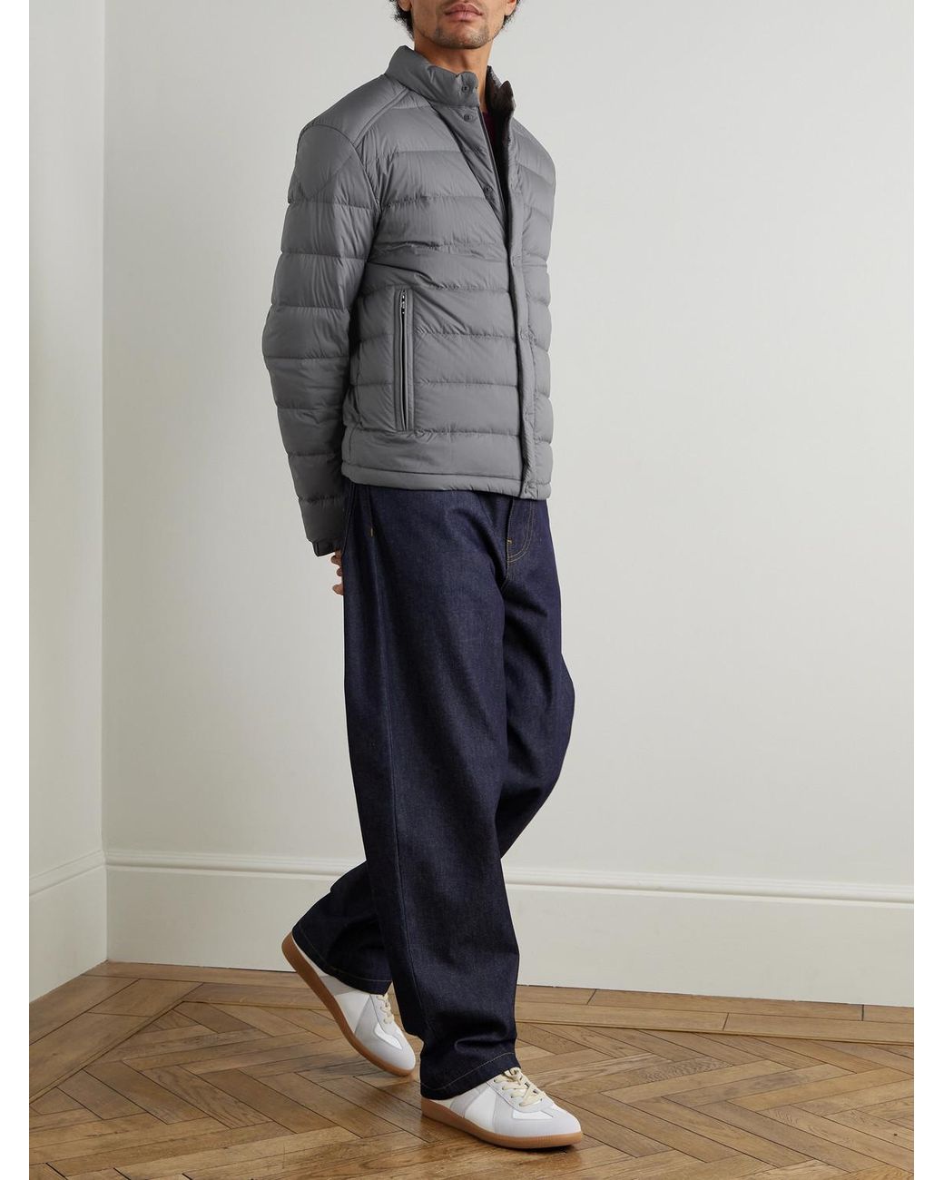 Moncler Gray Selves Quilted Shell Down Jacket for men