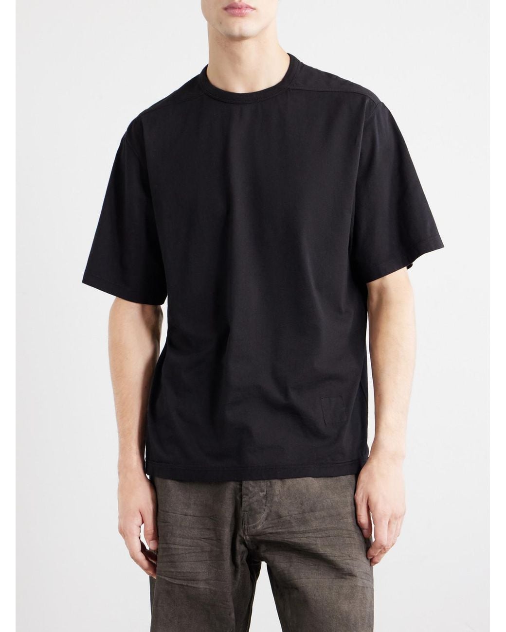 Rick Owens Black Brad Cotton-Jersey T-Shirt for men