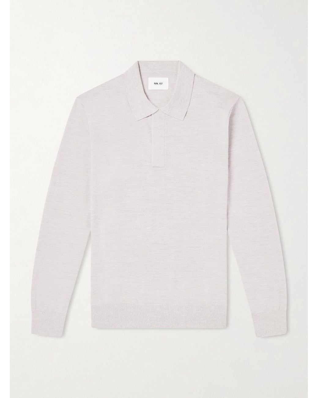 NN07 White Emerson 6605 Wool Polo Shirt for men