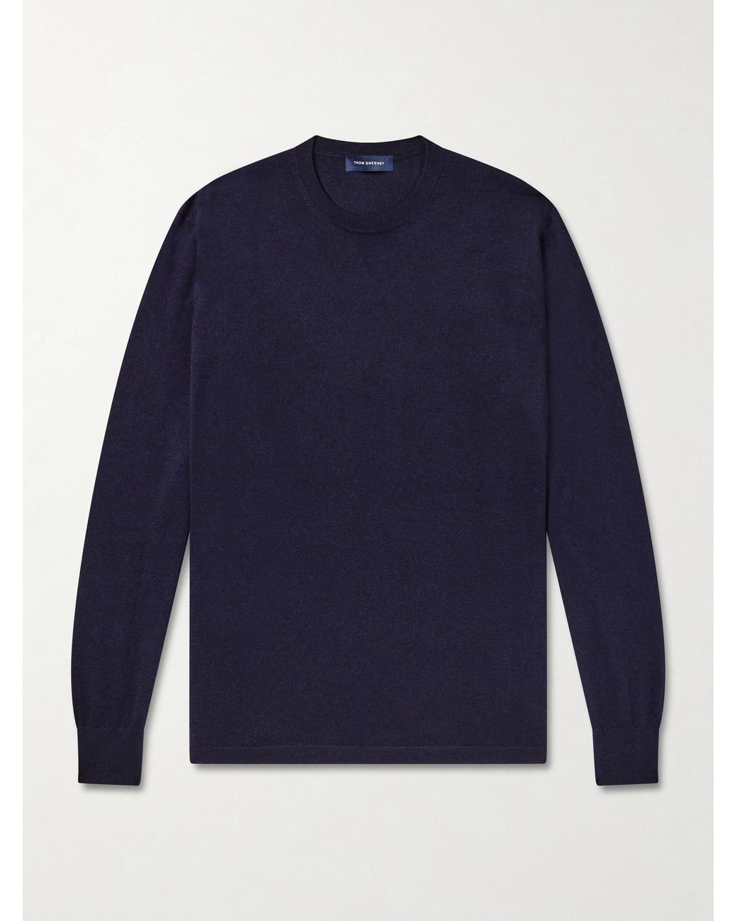 Thom Sweeney Blue Cashmere And Silk-blend Sweater for men