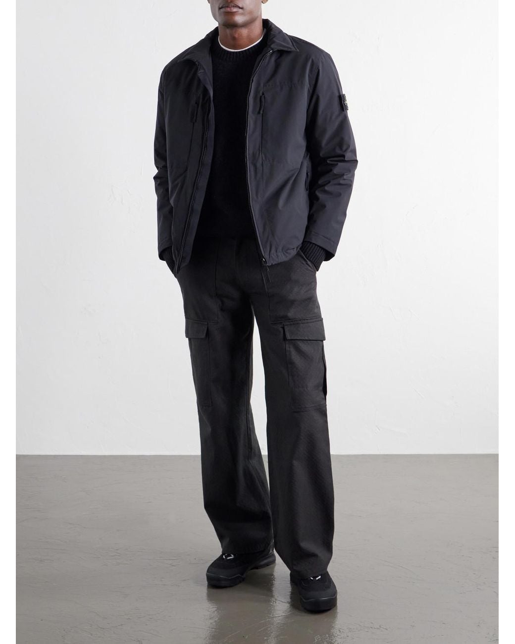 Stone Island Blue Wool-Blend Sweater for men