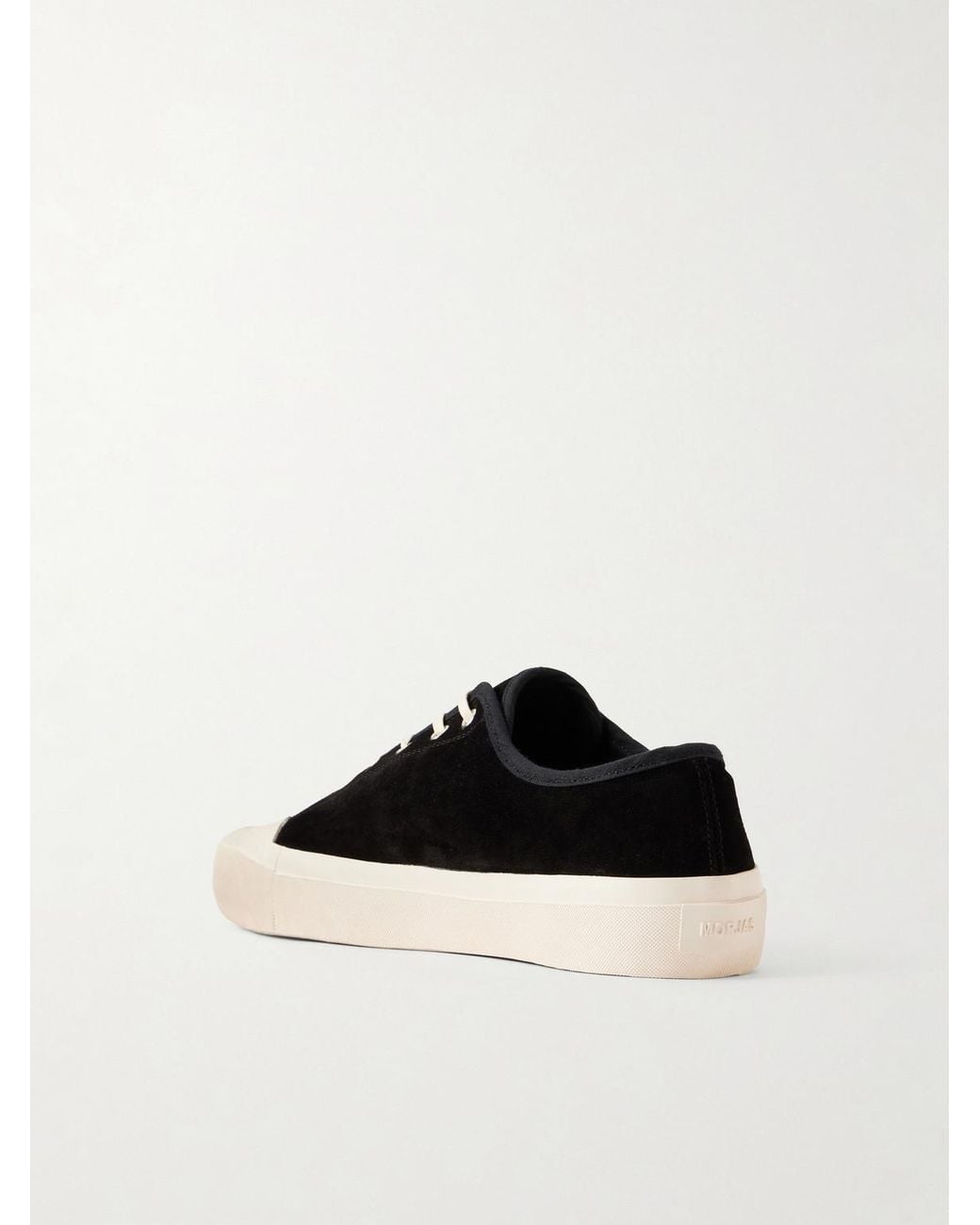 Morjas Black Plimsoll Rubber-Trimmed Suede Sneakers for men