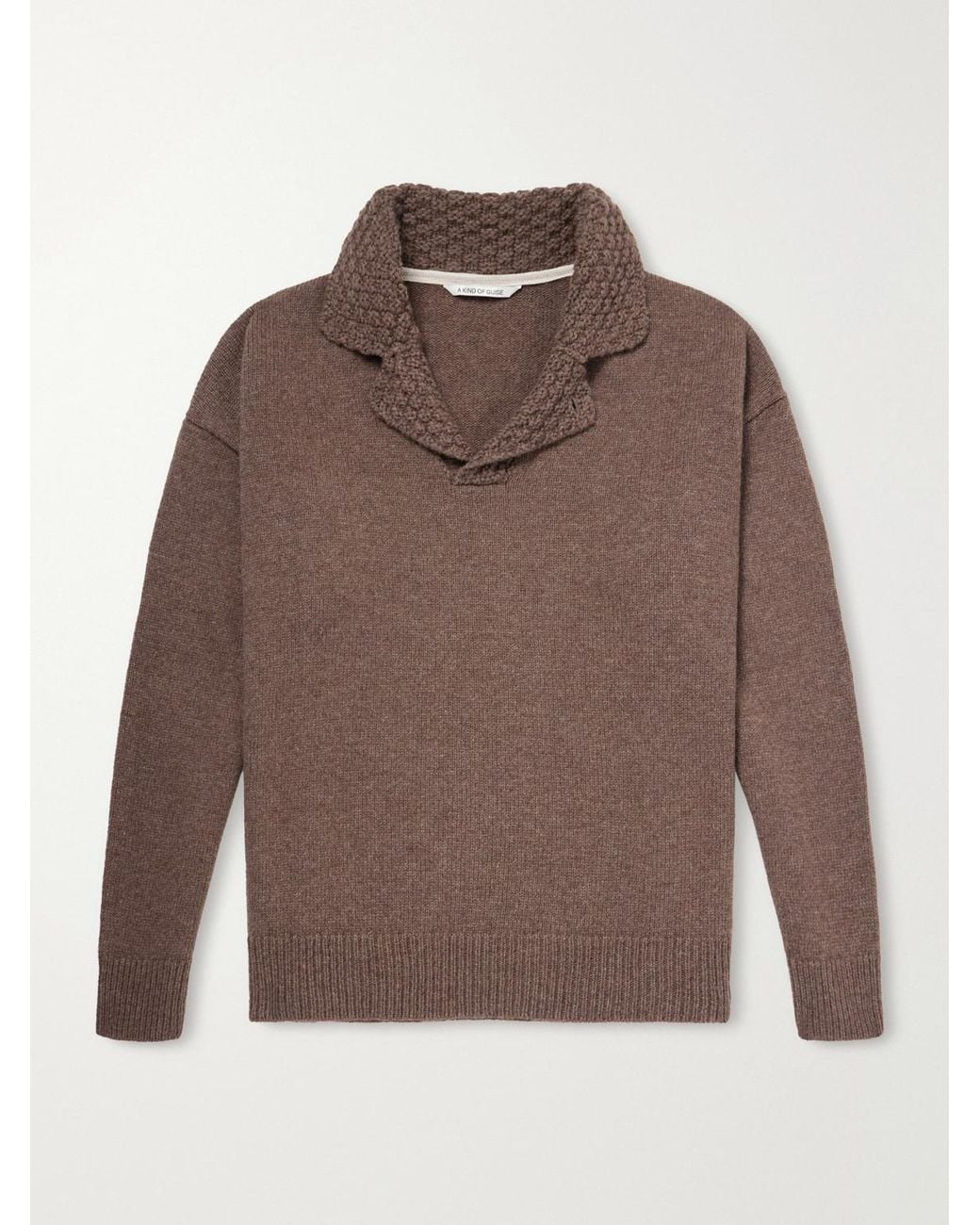 A Kind Of Guise Brown Palano Alpaca And Merino Wool-Blend Polo Shirt for men