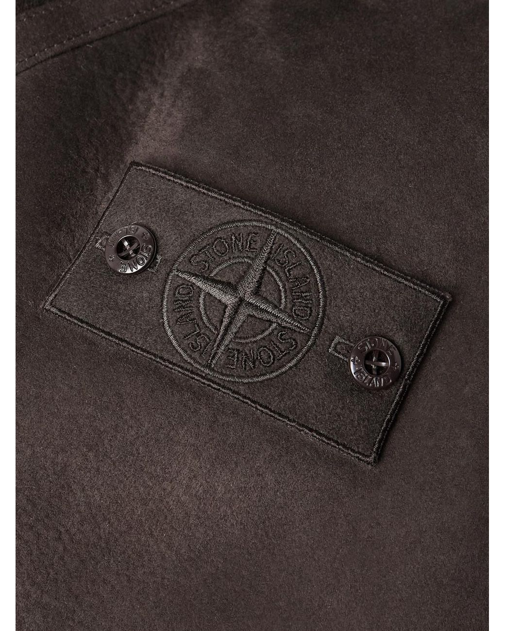 Stone Island Black Ghost Shearling Hooded Jacket for men