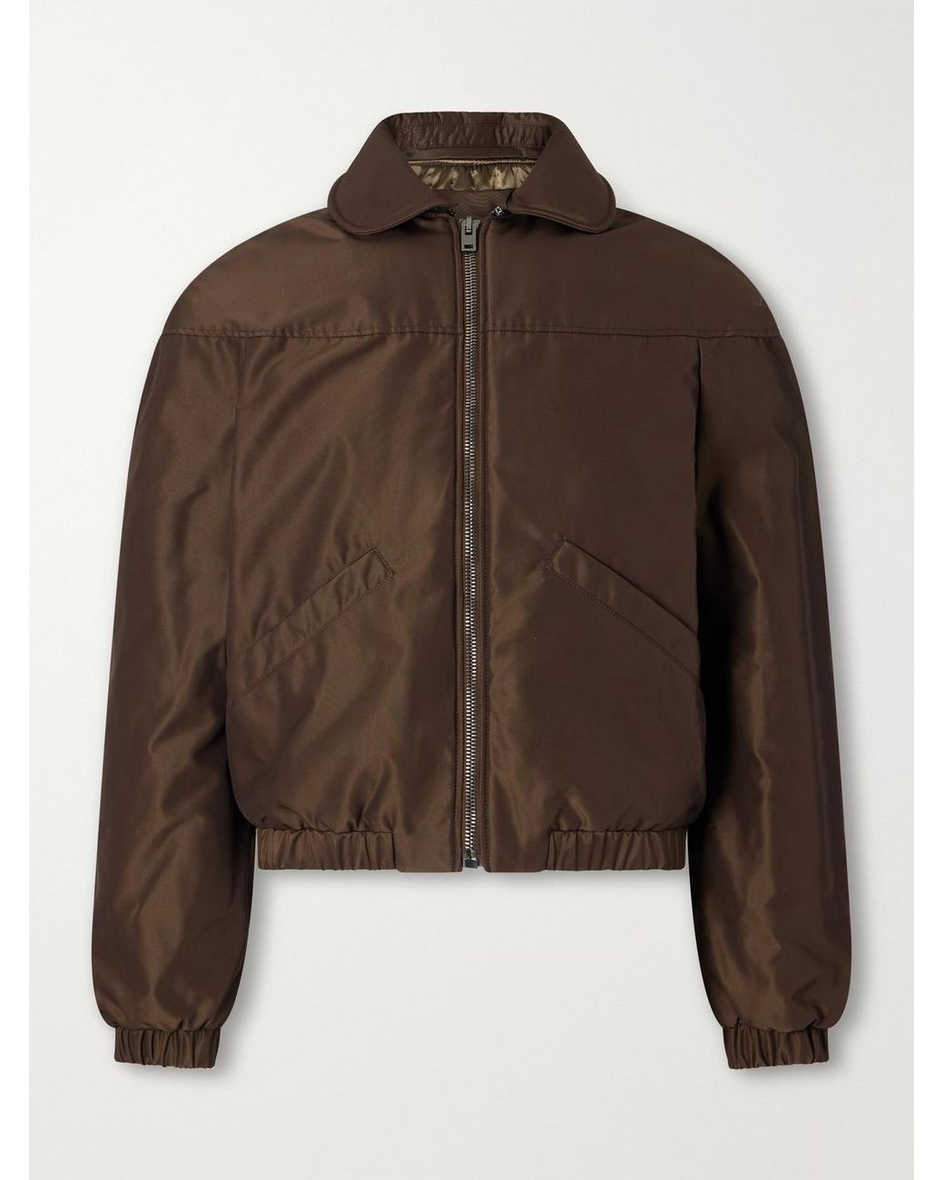 Lemaire Brown Shell Down Blouson Jacket for men
