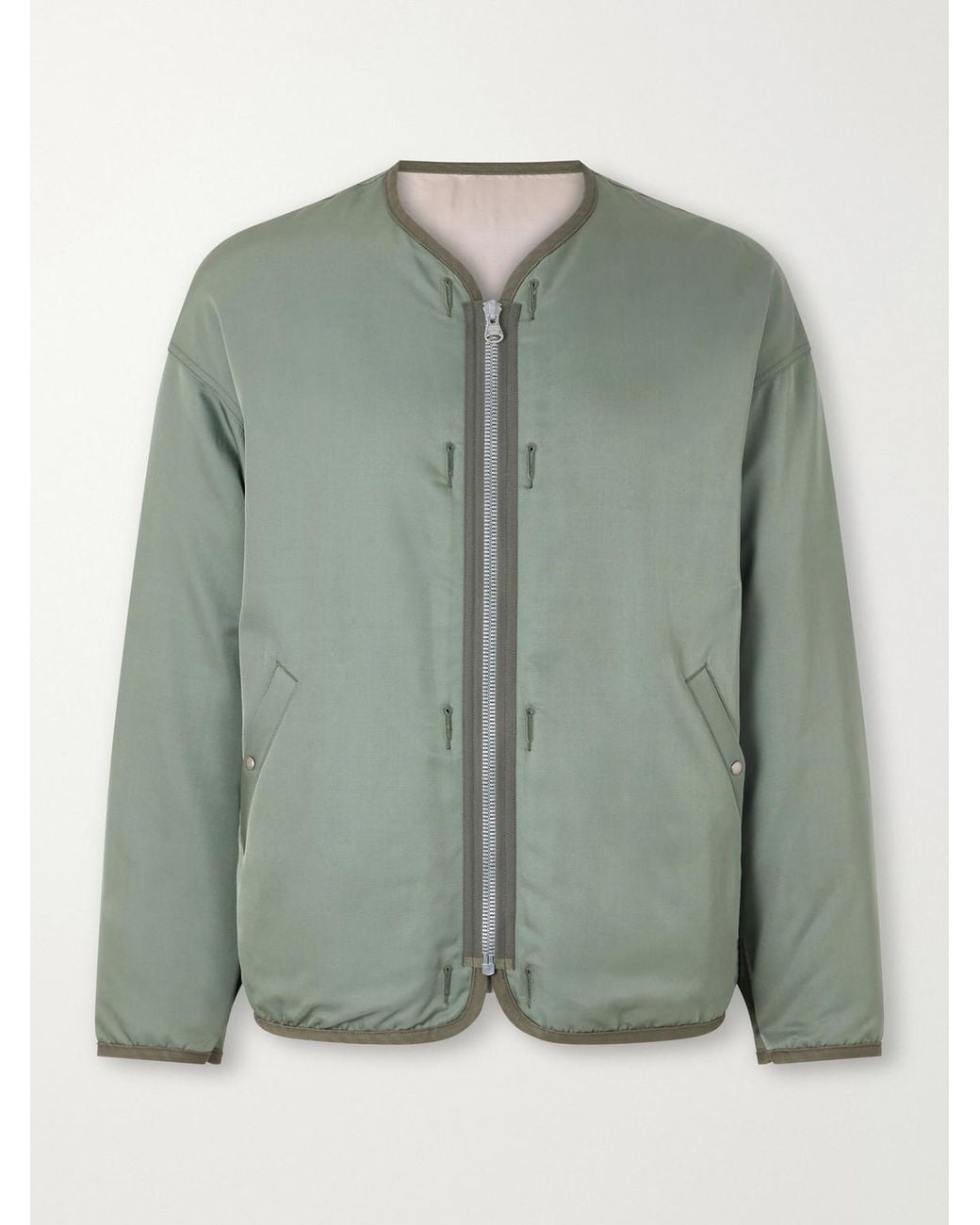 Visvim Green Wool And Silk-Blend Twill Down Liner Jacket for men