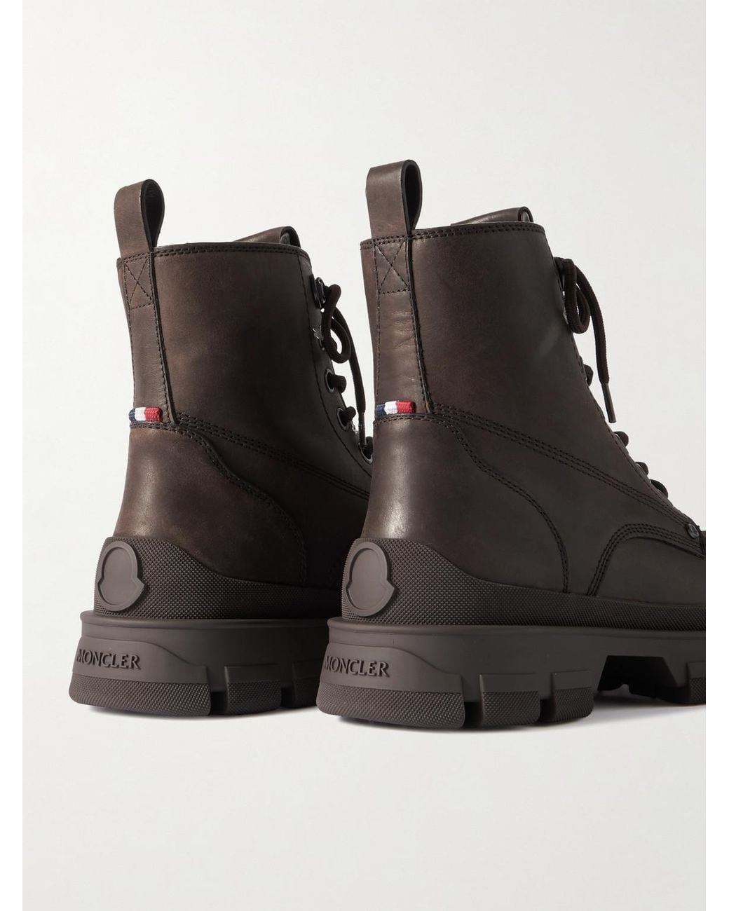Moncler Black Hevea City Leather Boots for men