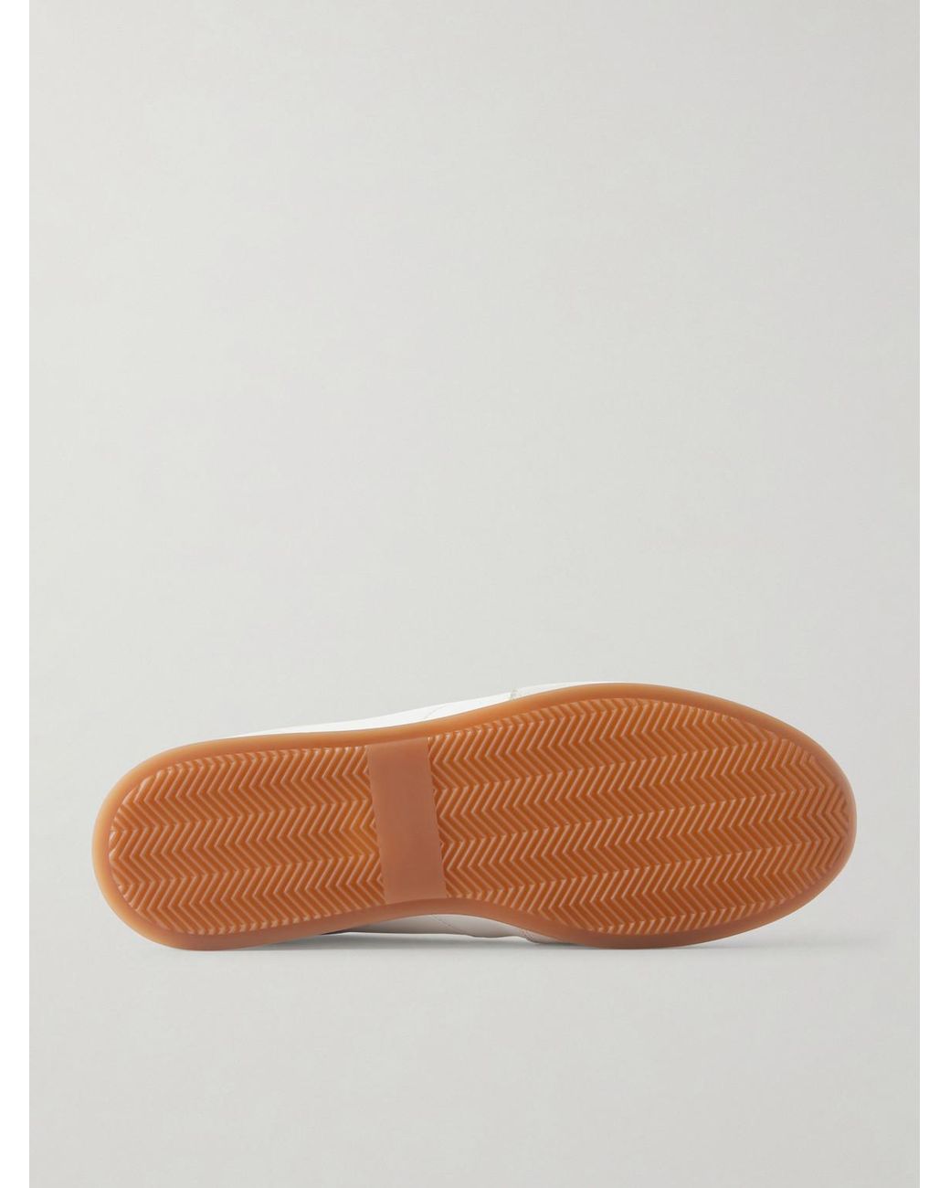 Mr P. White Suede-trimmed Leather Sneakers for men