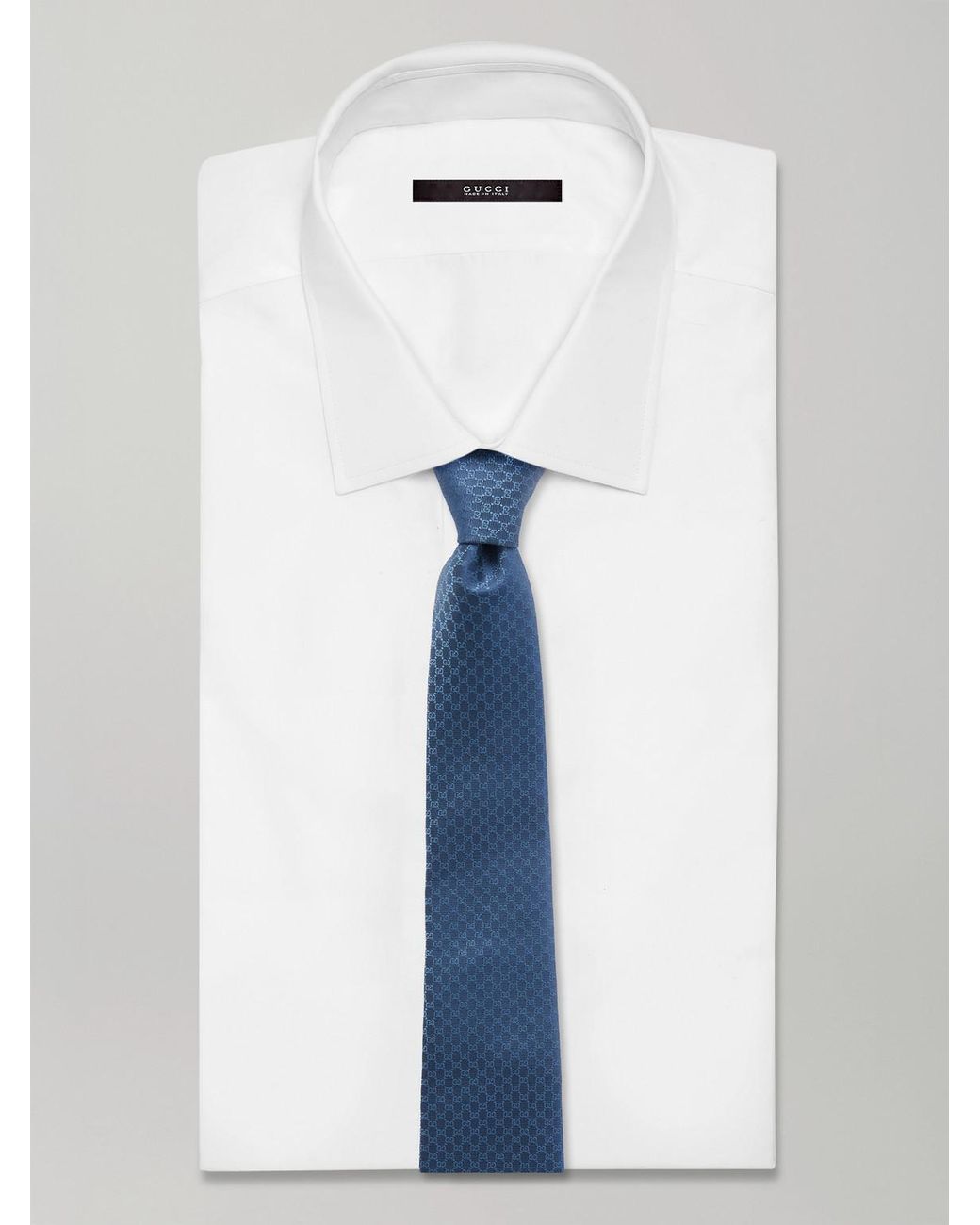 Gucci Blue 7Cm Logo-Jacquard Silk Tie for men