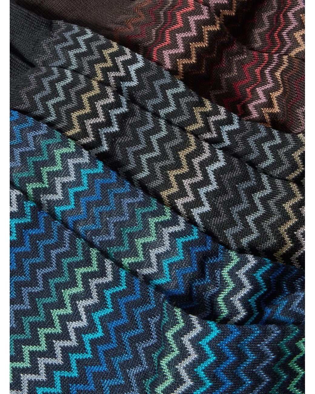 Missoni Blue Three-pack Crochet-knit Cotton Socks for men