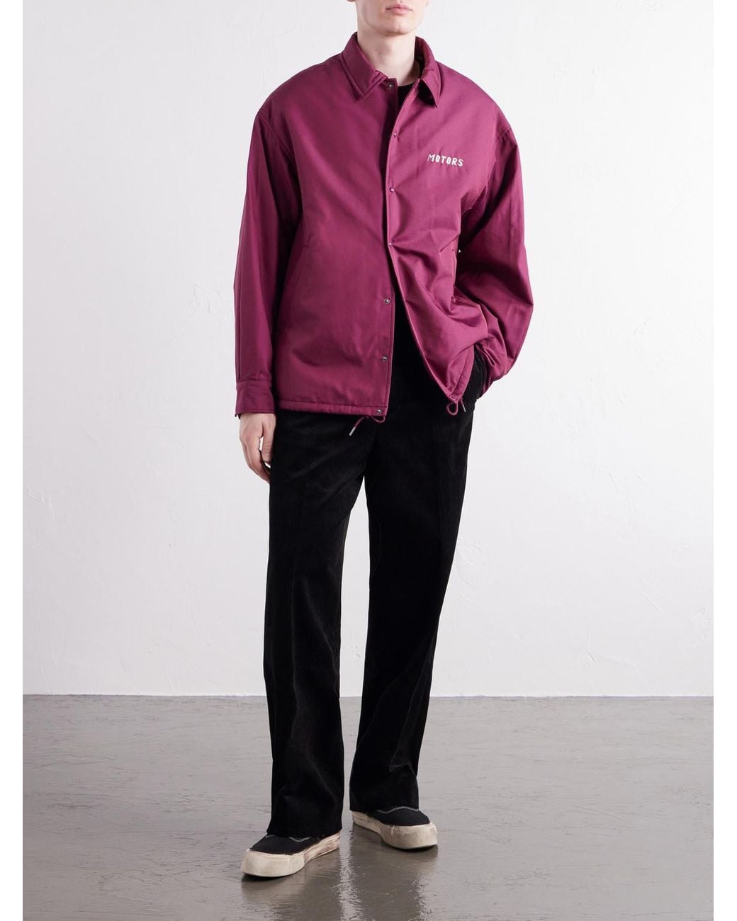 Visvim Purple Embroidered Wool And Silk-Blend-Twill Jacket for men