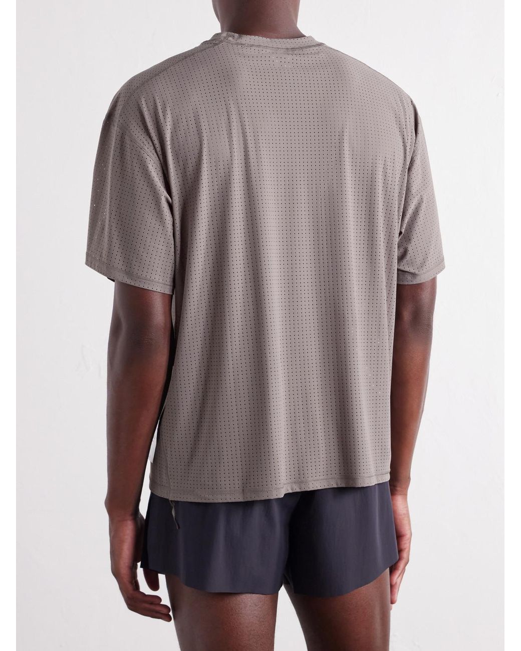 Satisfy Gray Embellished Space-O Mesh T-Shirt for men