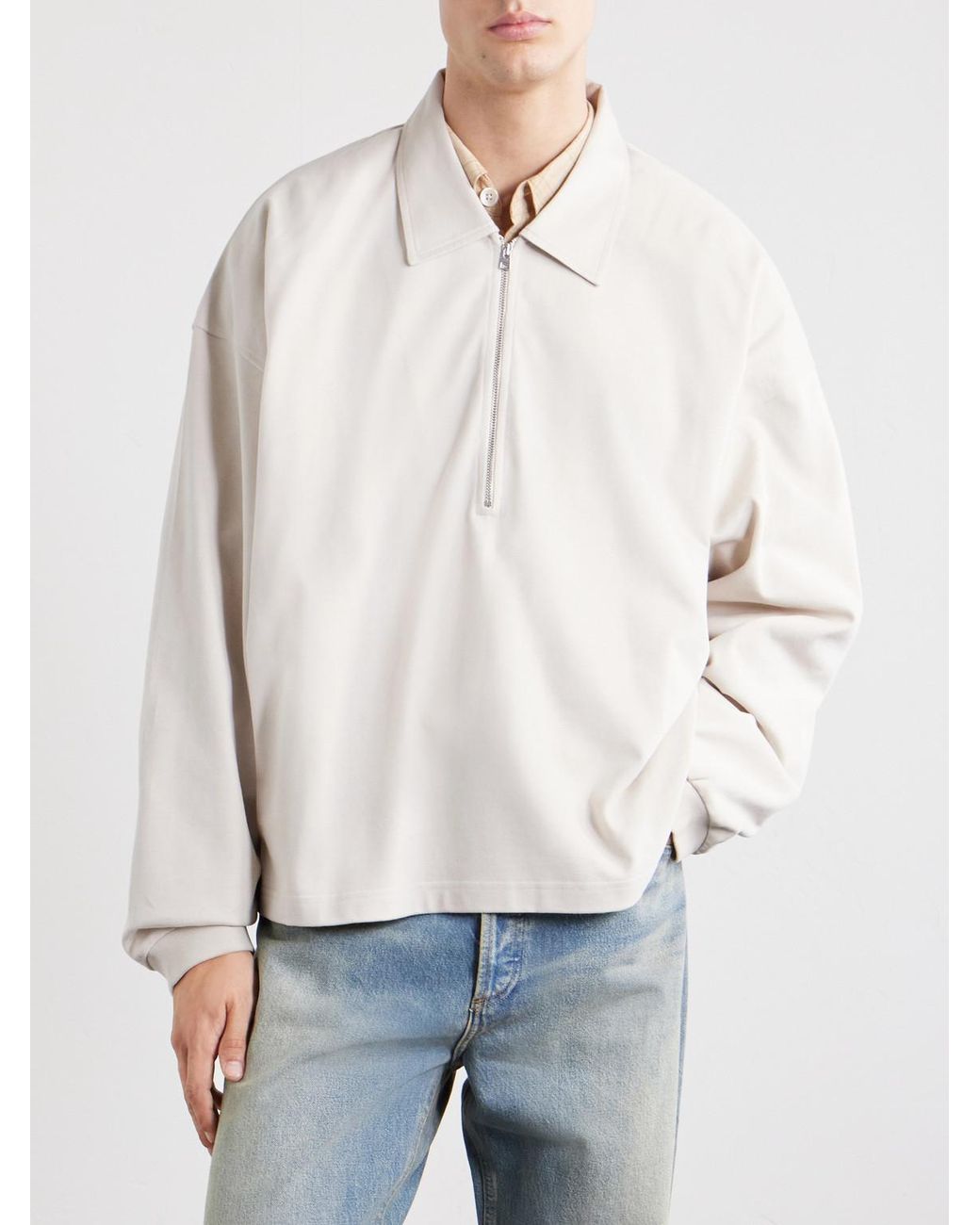 Agolde Natural Darius Cotton-jersey Polo Shirt for men