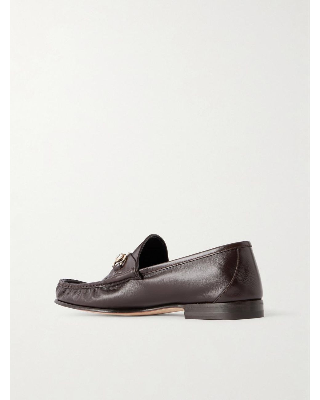 Gucci Brown Lugano Horsebit-embellished Leather Loafers for men