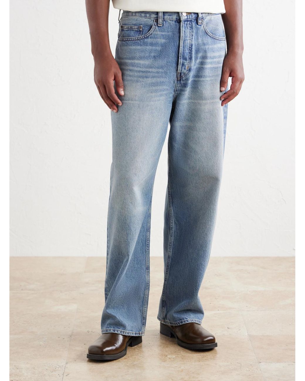 FRAME Blue Wide-Leg Jeans for men