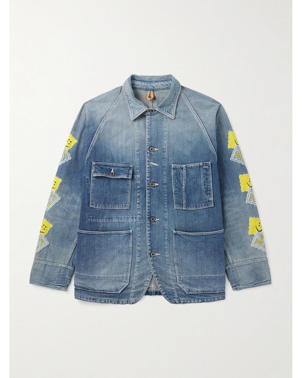 Kapital Blue Cactus Appliquéd Denim Jacket for men