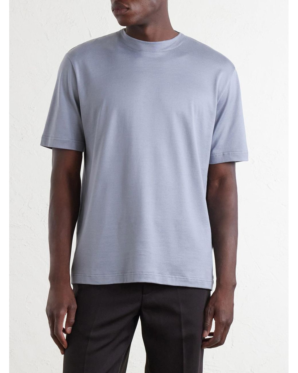 Eleventy Blue Cotton-Jersey T-Shirt for men