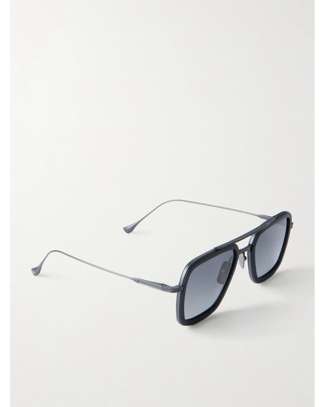 Dita Eyewear Blue Flight.006 Double-Bridge Aviator-Style Titanium And Acetate Sunglasses for men