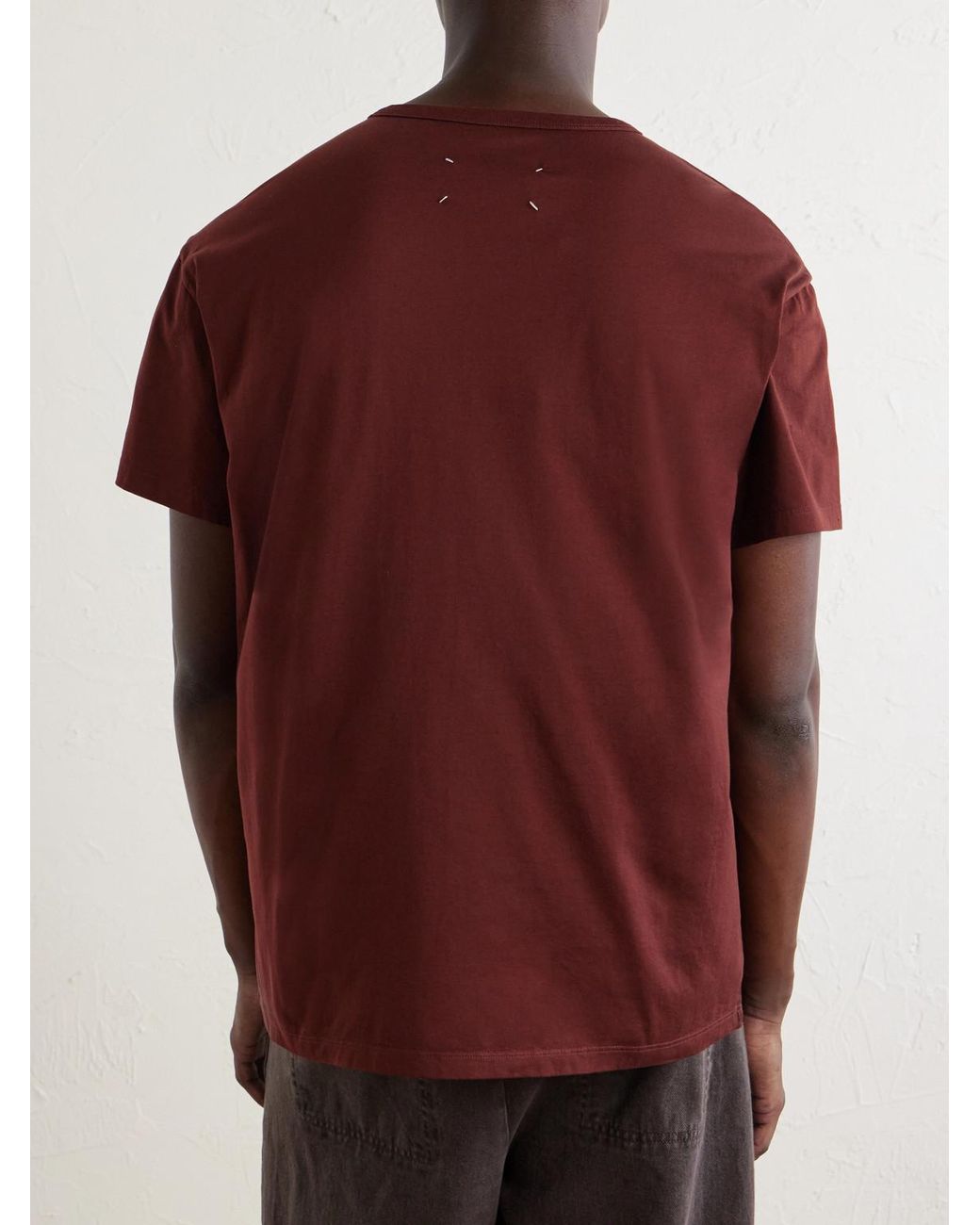 Maison Margiela Logo-Embroidered Cotton-Jersey T-Shirt for men