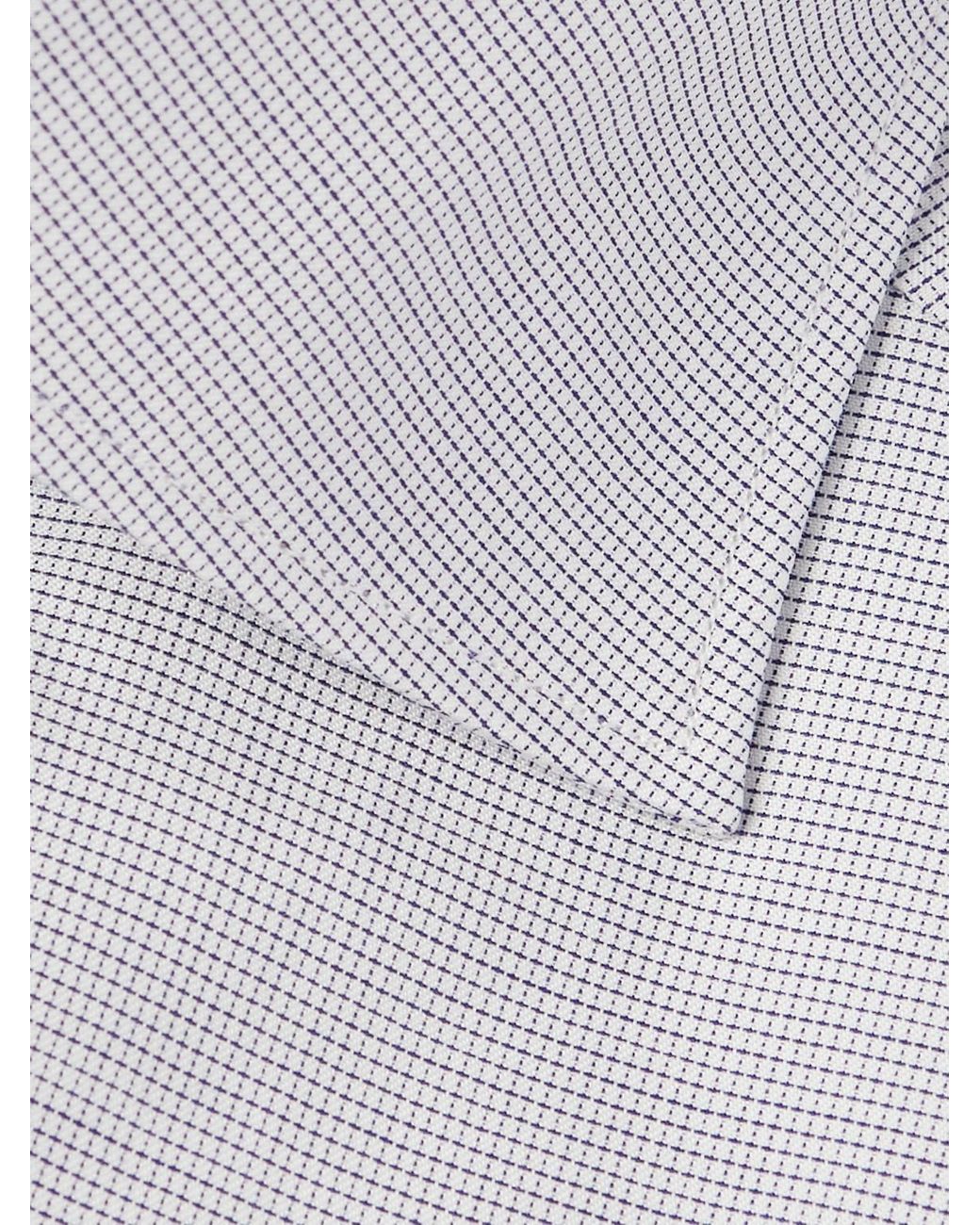 Zegna Gray Cutaway-Collar Checked Cotton Shirt for men