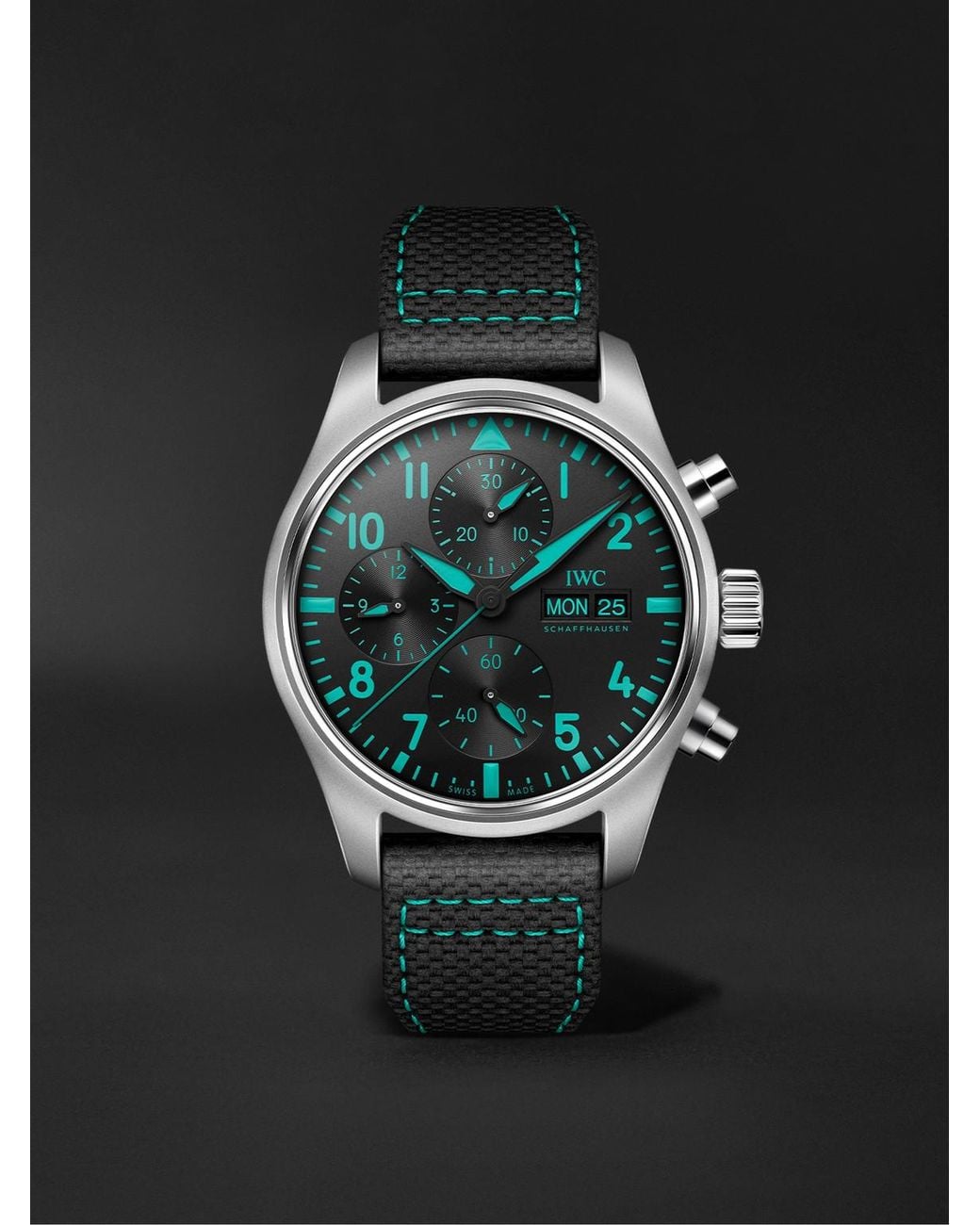 Iwc Black Pilot's Watch Mercedes-Amg Petronas Formula One Team Edition Automatic Chronograph Titanium Watch, Ref. Iw388108 for men
