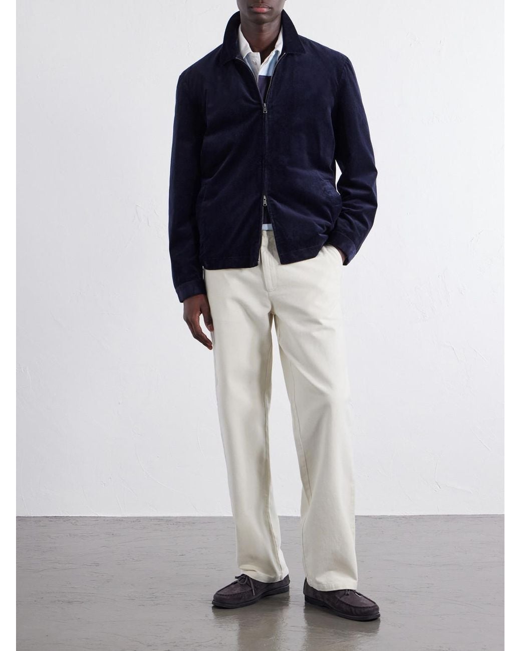 Sunspel Blue Cotton-Blend Corduroy Blouson Jacket for men