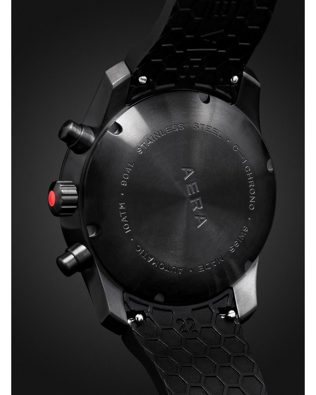 Aera Black C-1 Chrono Automatic Chronograph Stainless Steel And Scuba Watch, Ref. C-1 Shadow for men