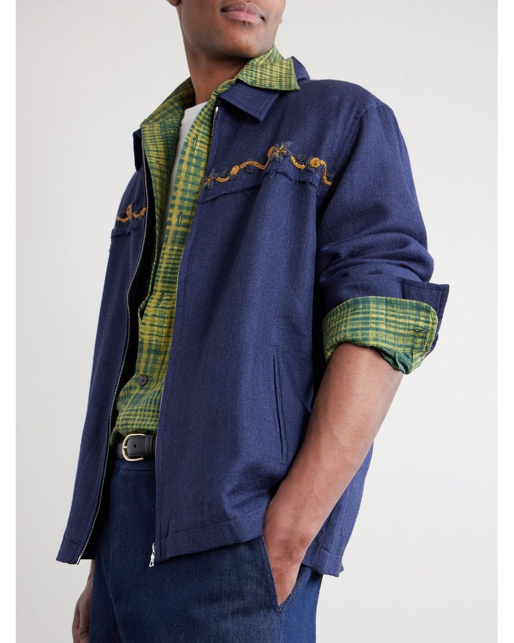 Kartik Research Green Pataudi Checked Silk Shirt for men