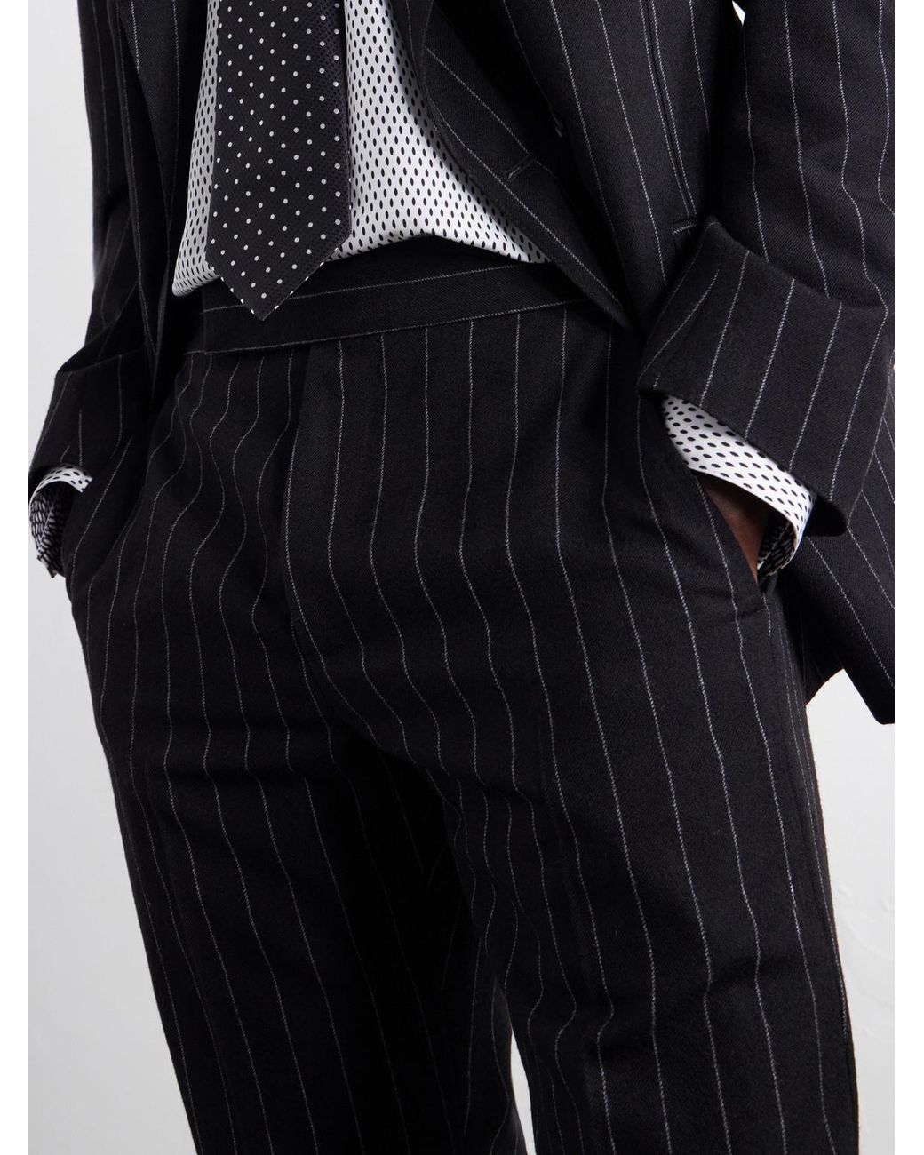 Tom Ford Black Straight-Leg Pinstriped Wool-Twill Suit Trousers for men