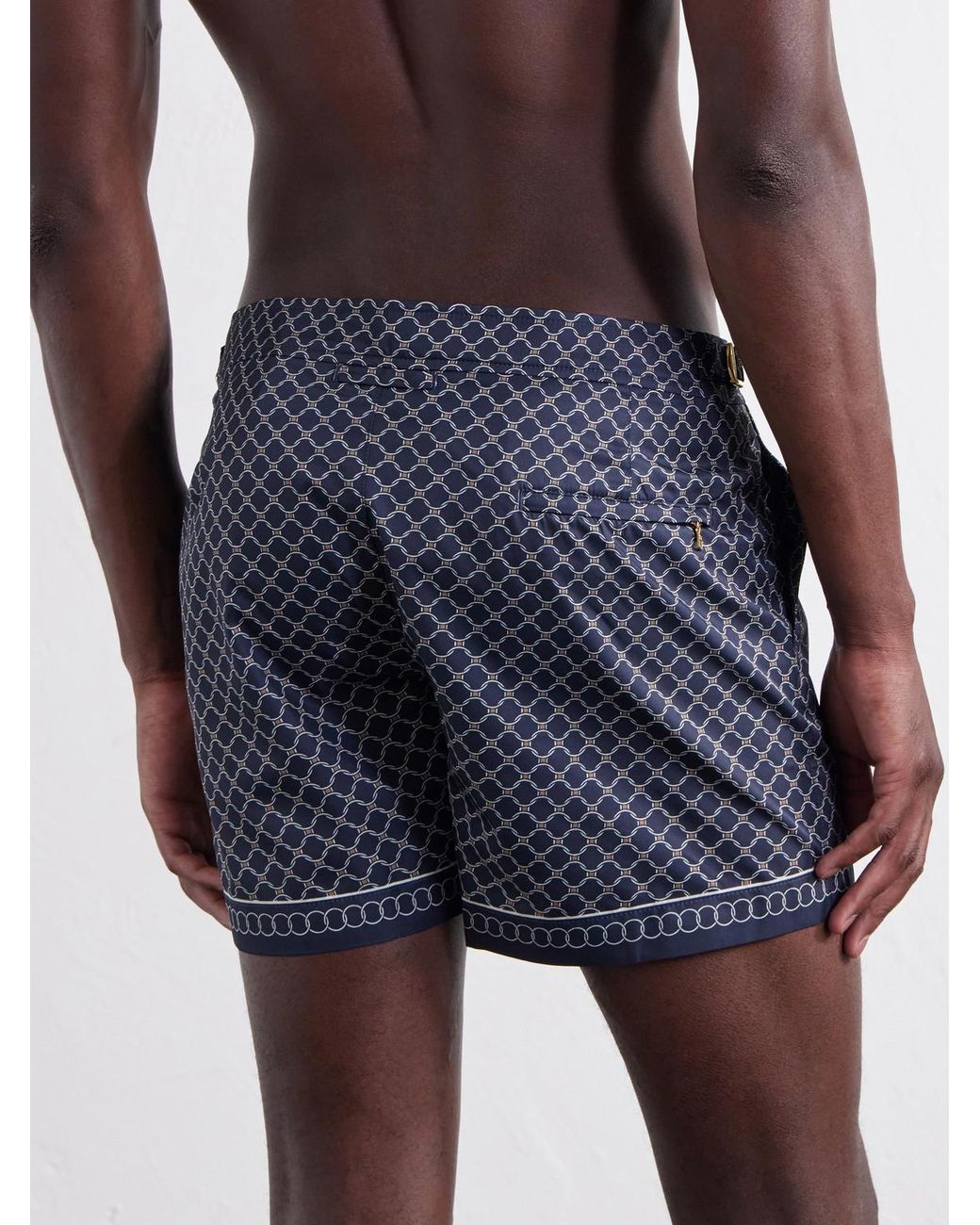 Orlebar Brown Blue Setter Tessoro Straight-Leg Mid-Length Printed Swim Shorts for men