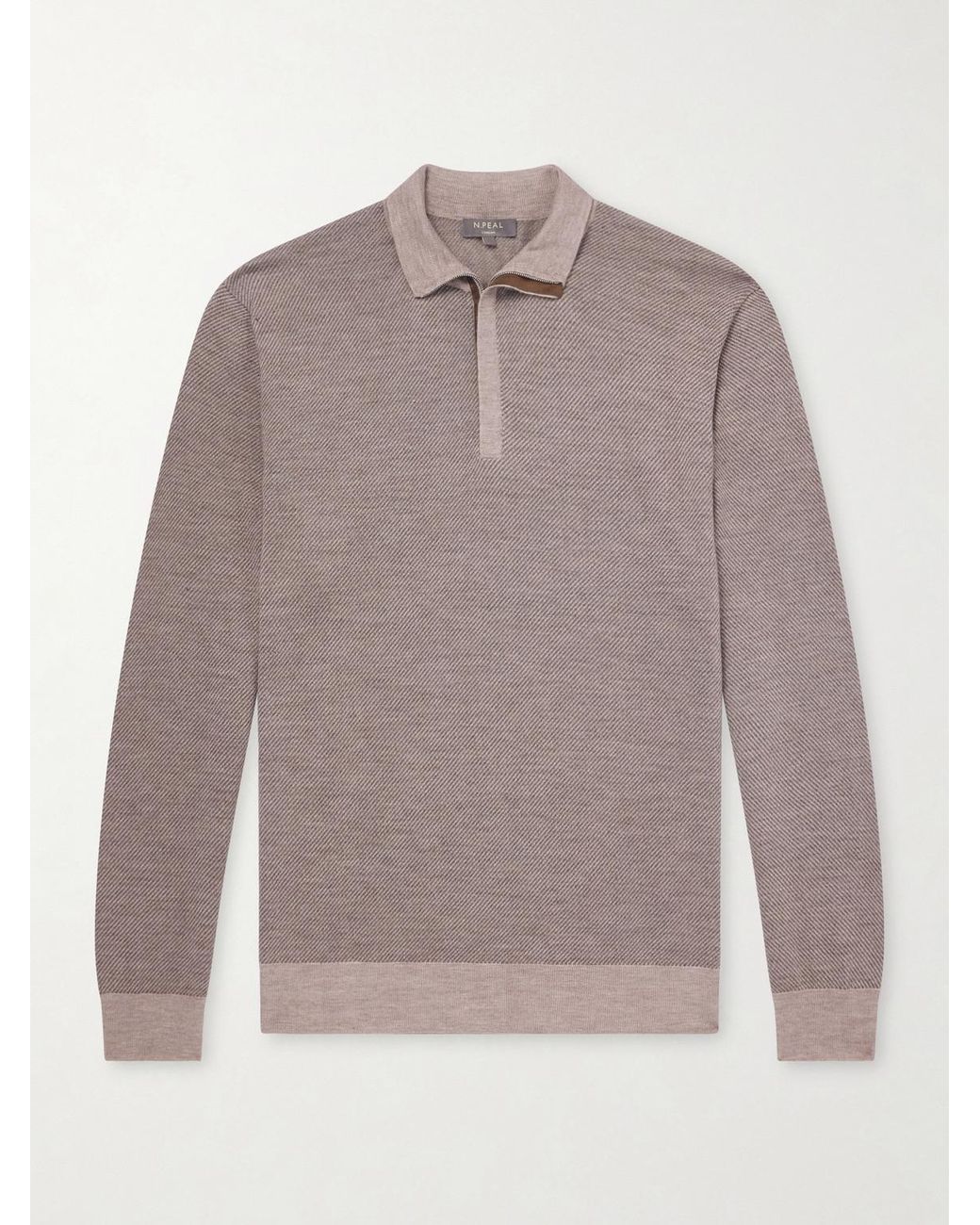 N.Peal Cashmere Gray Cashmere And Silk-Blend Shirt for men