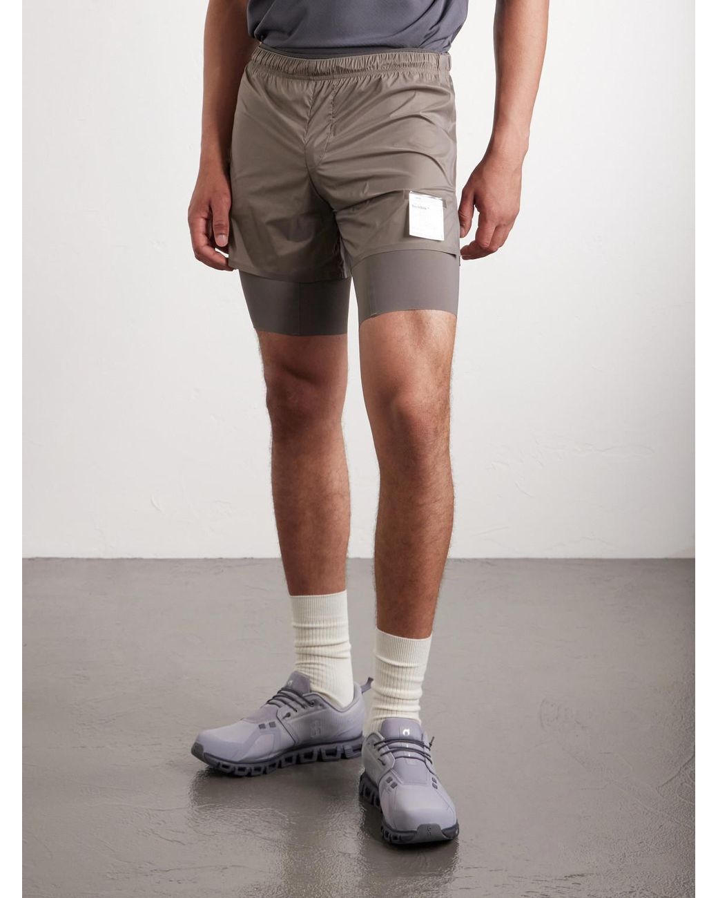 Satisfy Gray Slim-Fit Layered 8&Quot; Techsilk And Justice&Trade; Coldblack&Reg; Shorts for men