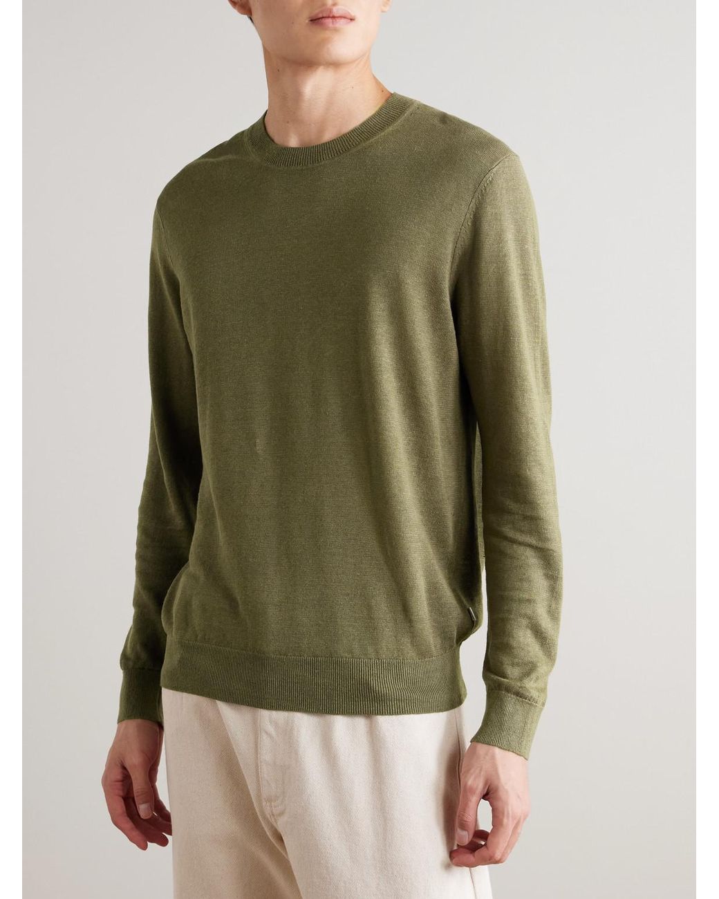 NN07 Green Ted 60058 Linen Sweater for men