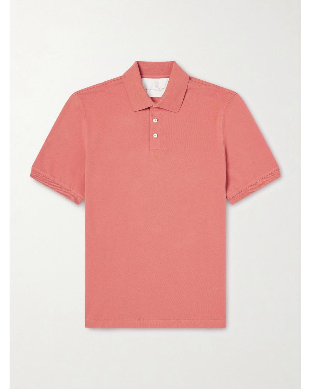 Brunello Cucinelli Pink Slim-fit Cotton-piqué Polo Shirt for men