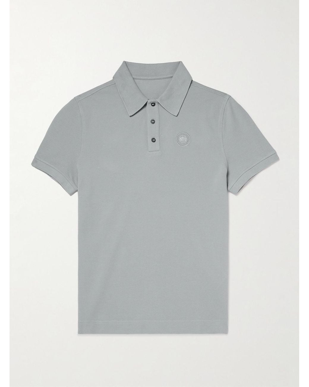 Canada Goose Gray Beckley Logo-Appliquéd Paneled Cotton-Piqué Polo Shirt for men