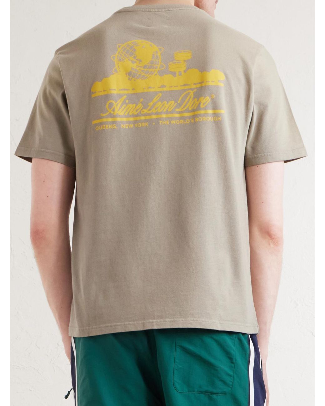 Aimé Leon Dore Natural Unisphere Logo-Print Cotton-Jersey T-Shirt for men
