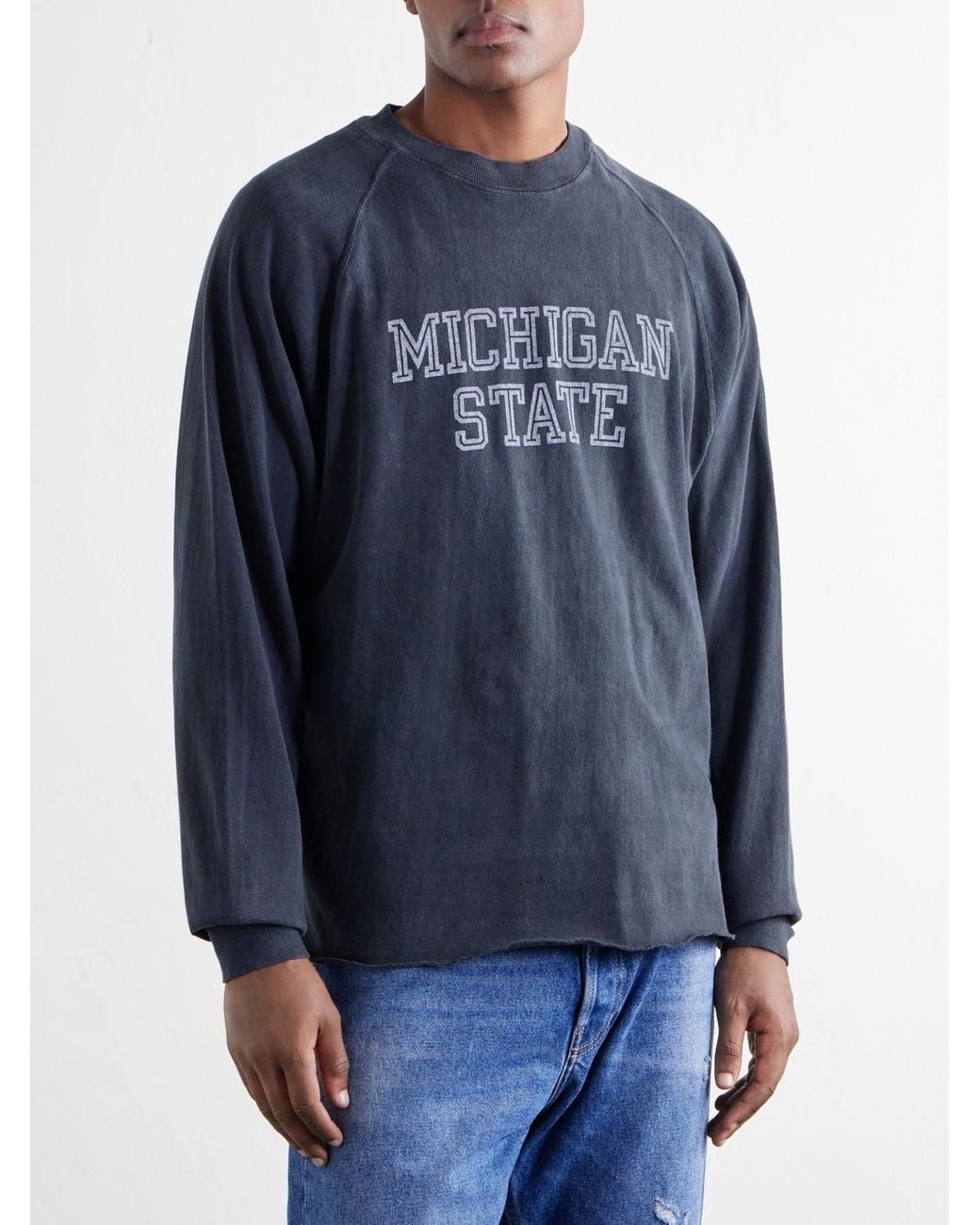 Remi Relief Blue Michigan State Printed Cotton-Jersey T-Shirt for men