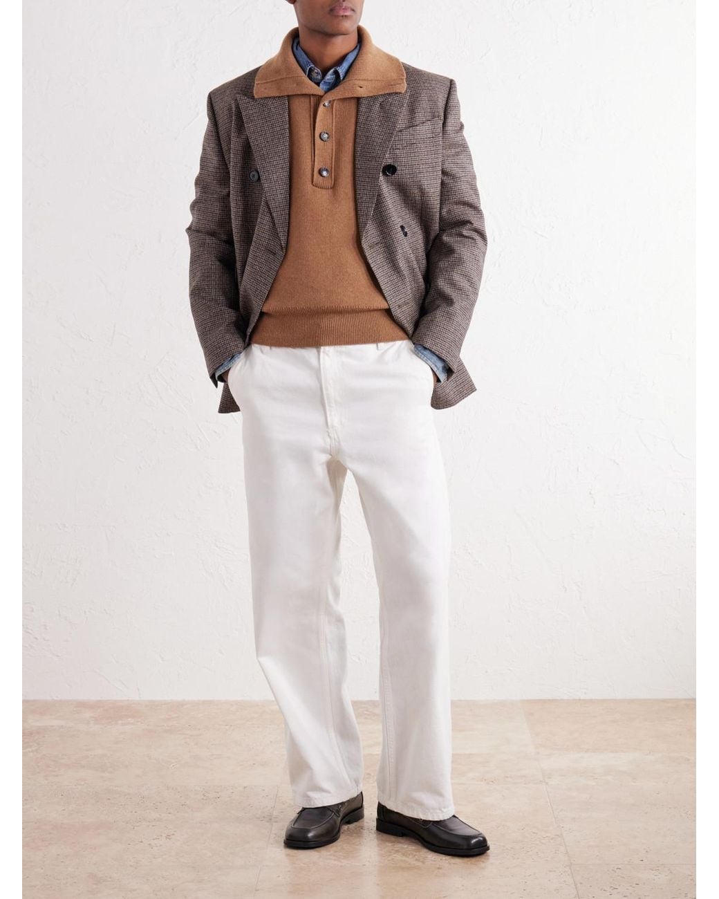 AMI Brown Merino Wool Sweater for men