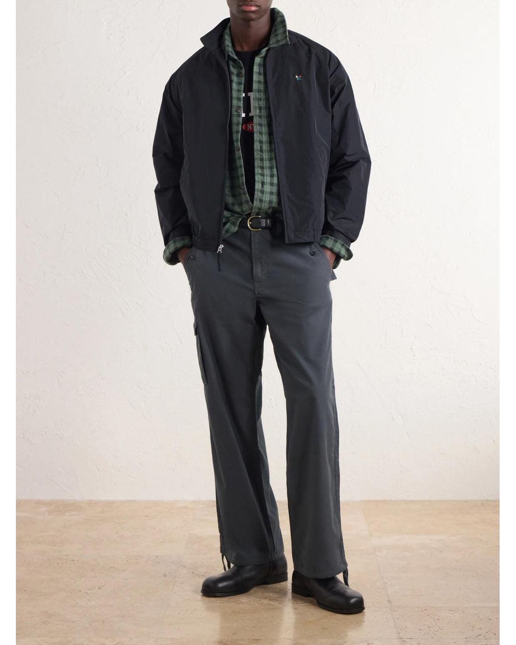 Aimé Leon Dore Blue Embroidered Shell Jacket for men