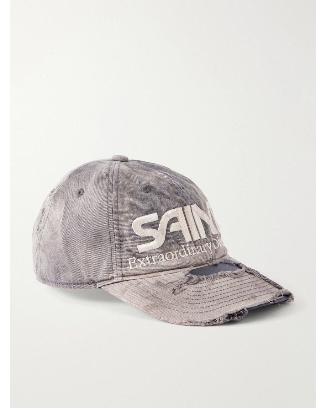 SAINT Mxxxxxx Gray Logo-Embroidered Cotton-Canvas Cap for men